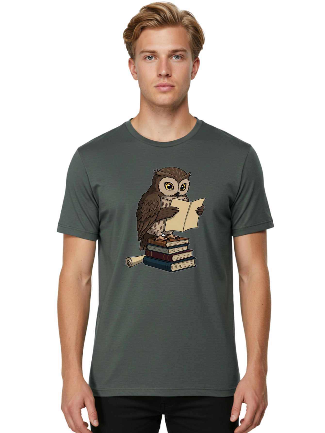 Owl-Reading Men'S Graphic Tee, 100% Cotton, Comfortable Casual Summer Wear, Machine Washable, Vintage Camera, Old Camera, Antique Camera, Black Camera, Classic Photography, Photography Equipment, Nostalgic Device, Film Camera, Camera Art Bao728