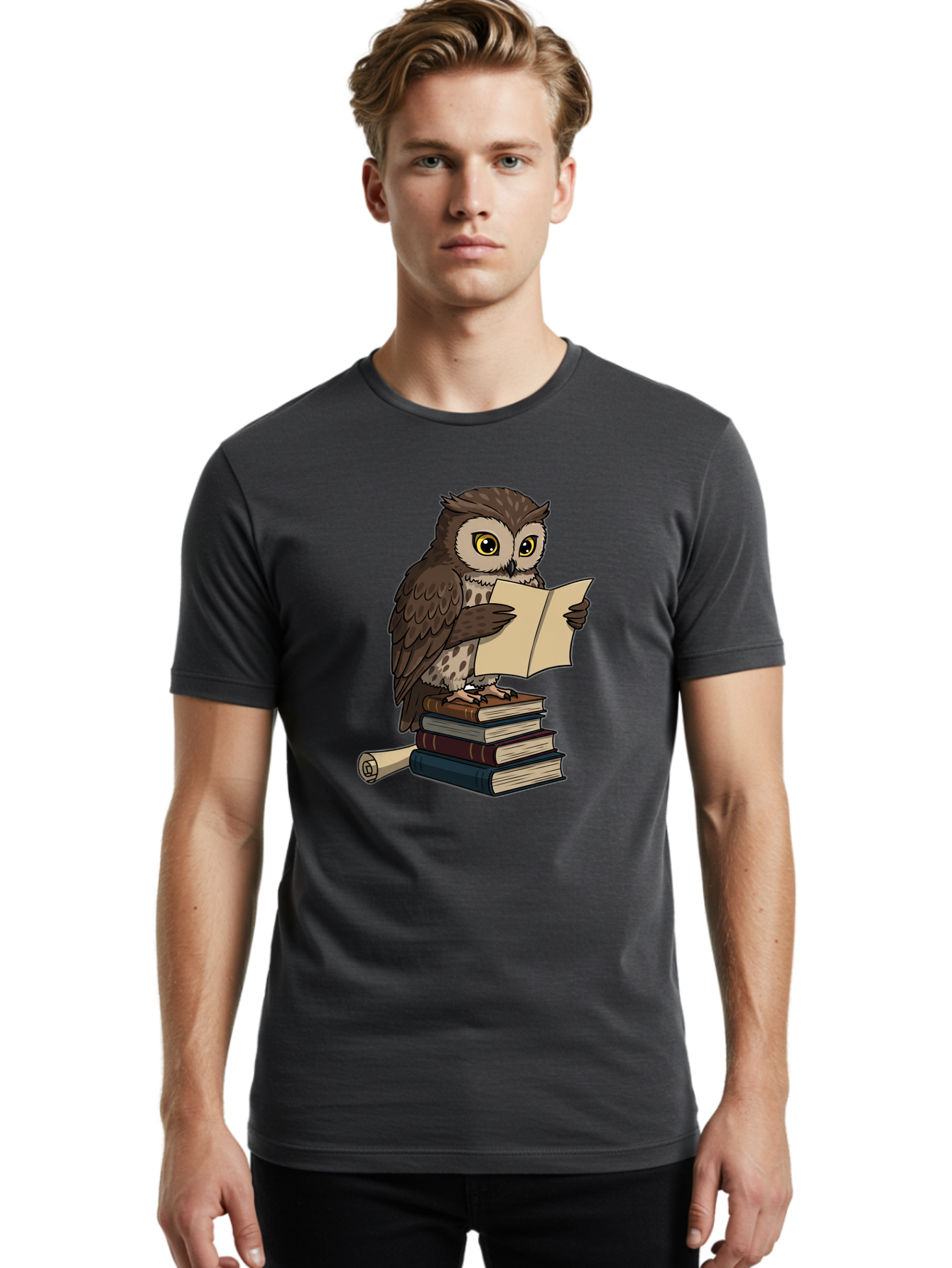 Owl-Reading Men'S Graphic Tee, 100% Cotton, Comfortable Casual Summer Wear, Machine Washable, Vintage Camera, Old Camera, Antique Camera, Black Camera, Classic Photography, Photography Equipment, Nostalgic Device, Film Camera, Camera Art Bao728