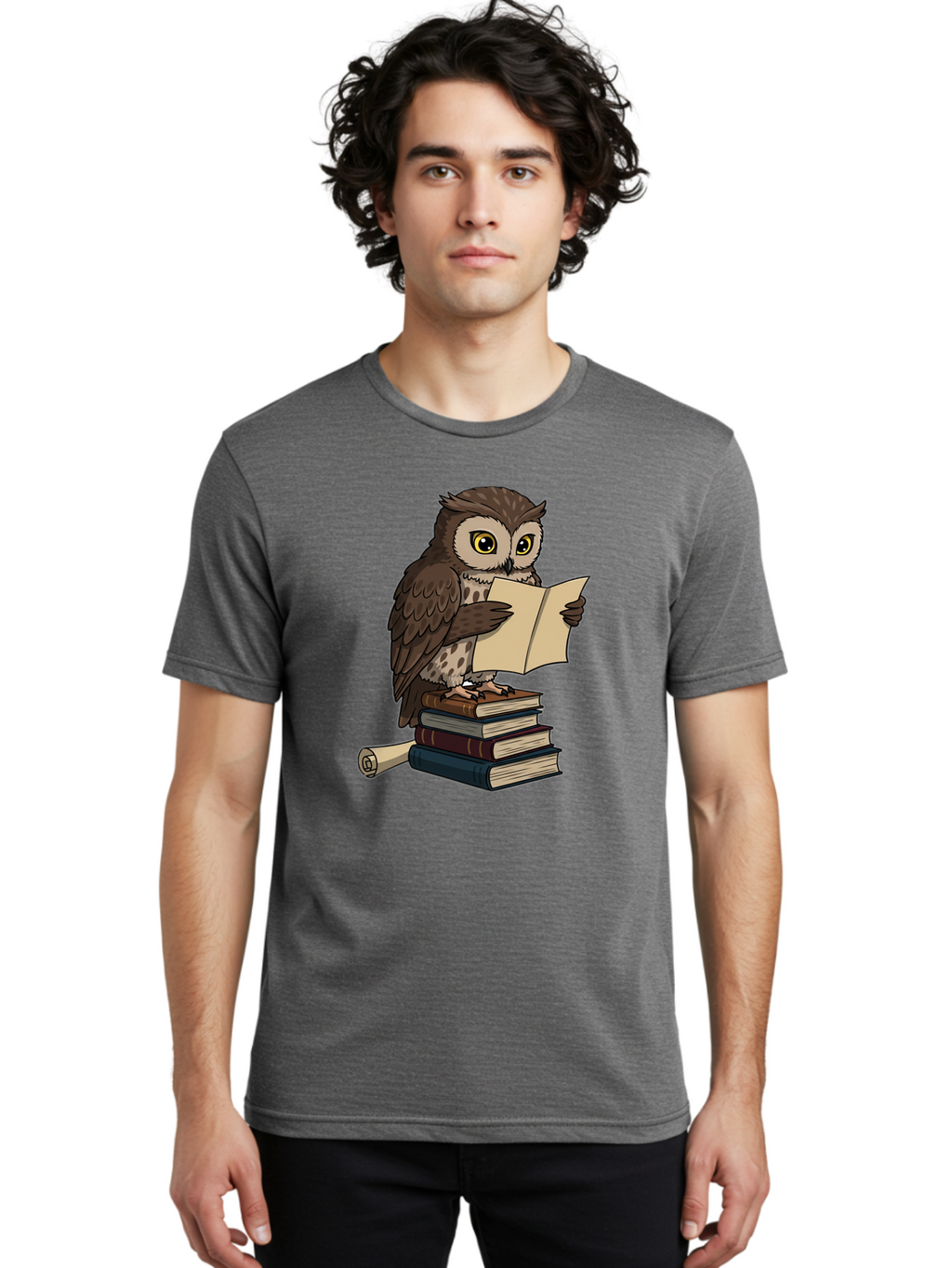 Owl-Reading Men'S Graphic Tee, 100% Cotton, Comfortable Casual Summer Wear, Machine Washable, Vintage Camera, Old Camera, Antique Camera, Black Camera, Classic Photography, Photography Equipment, Nostalgic Device, Film Camera, Camera Art Bao728