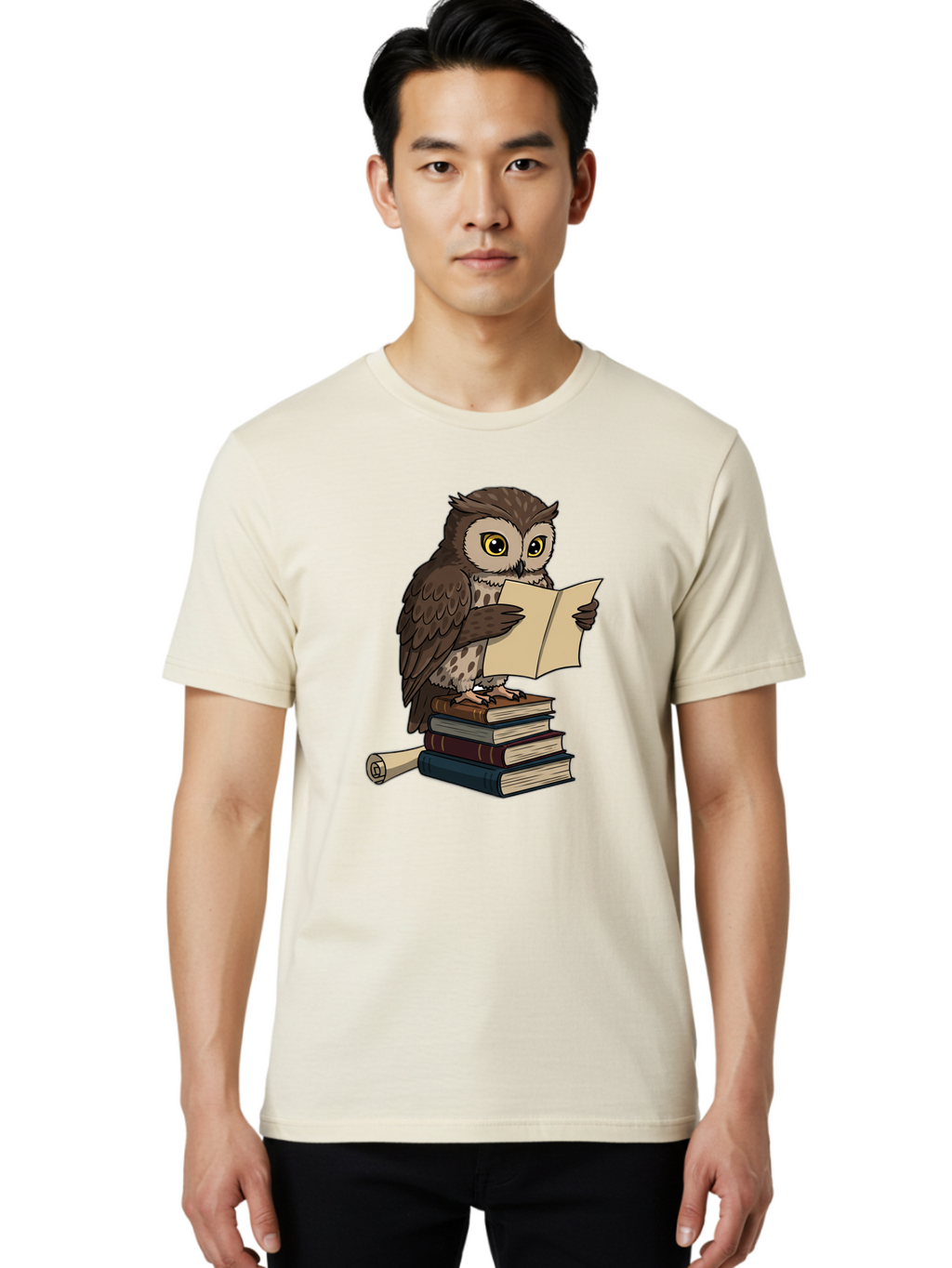 Owl-Reading Men'S Graphic Tee, 100% Cotton, Comfortable Casual Summer Wear, Machine Washable, Vintage Camera, Old Camera, Antique Camera, Black Camera, Classic Photography, Photography Equipment, Nostalgic Device, Film Camera, Camera Art Bao728