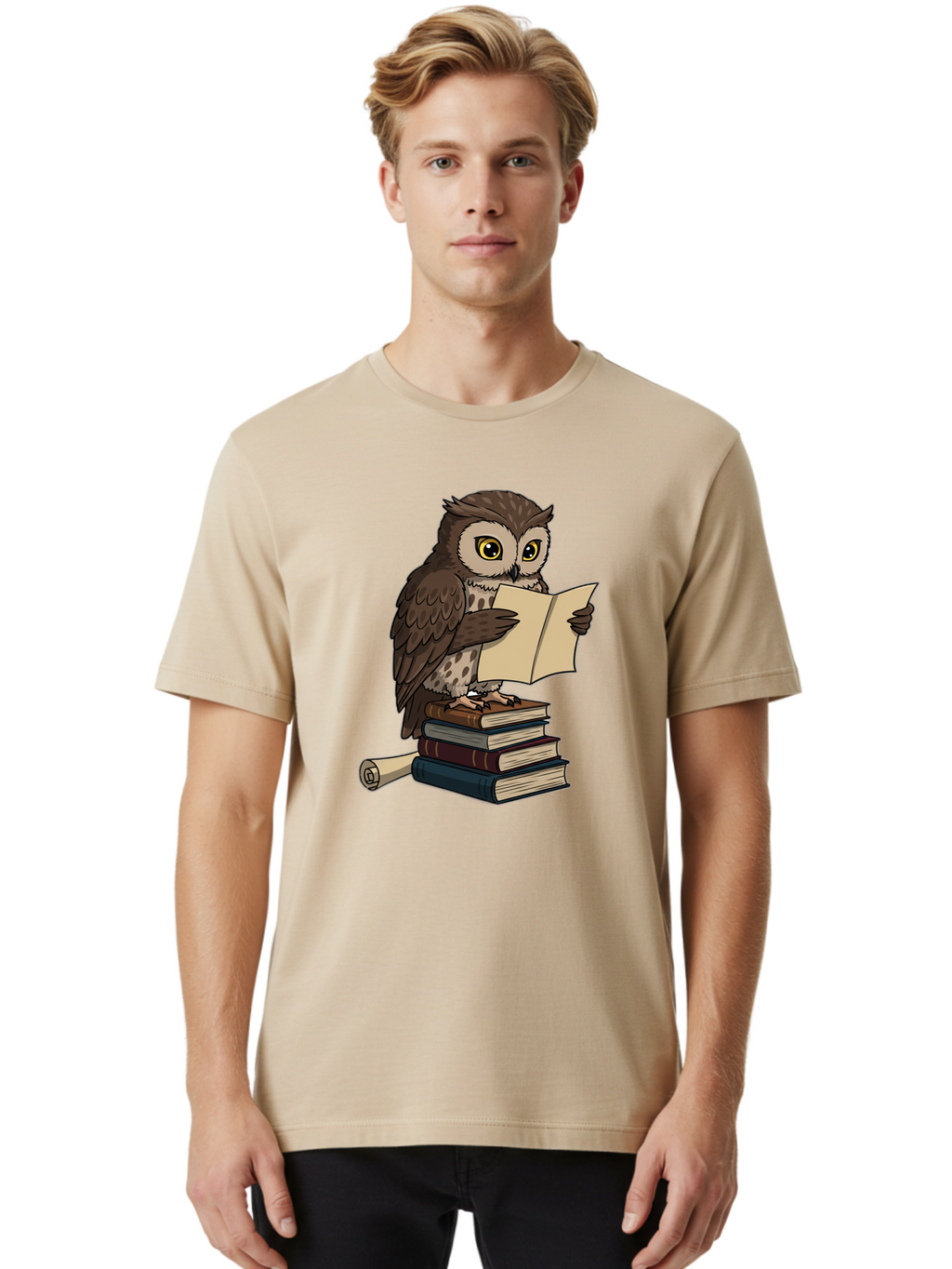 Owl-Reading Men'S Graphic Tee, 100% Cotton, Comfortable Casual Summer Wear, Machine Washable, Vintage Camera, Old Camera, Antique Camera, Black Camera, Classic Photography, Photography Equipment, Nostalgic Device, Film Camera, Camera Art Bao728