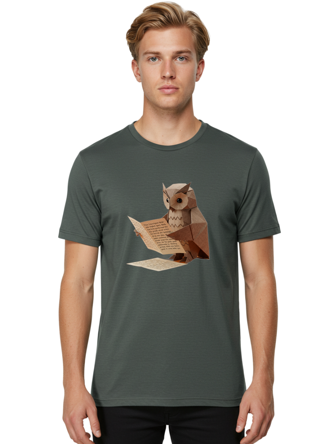 Paper-Owl-Reading Men'S Graphic Tee, 100% Cotton, Comfortable Casual Summer Wear, Machine Washable, Vintage Camera, Old Camera, Antique Camera, Black Camera, Classic Photography, Photography Equipment, Nostalgic Device, Film Camera, Camera Art Bao729