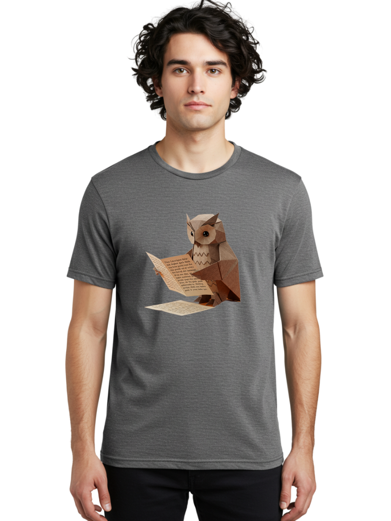 Paper-Owl-Reading Men'S Graphic Tee, 100% Cotton, Comfortable Casual Summer Wear, Machine Washable, Vintage Camera, Old Camera, Antique Camera, Black Camera, Classic Photography, Photography Equipment, Nostalgic Device, Film Camera, Camera Art Bao729