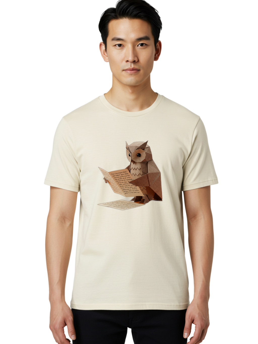 Paper-Owl-Reading Men'S Graphic Tee, 100% Cotton, Comfortable Casual Summer Wear, Machine Washable, Vintage Camera, Old Camera, Antique Camera, Black Camera, Classic Photography, Photography Equipment, Nostalgic Device, Film Camera, Camera Art Bao729