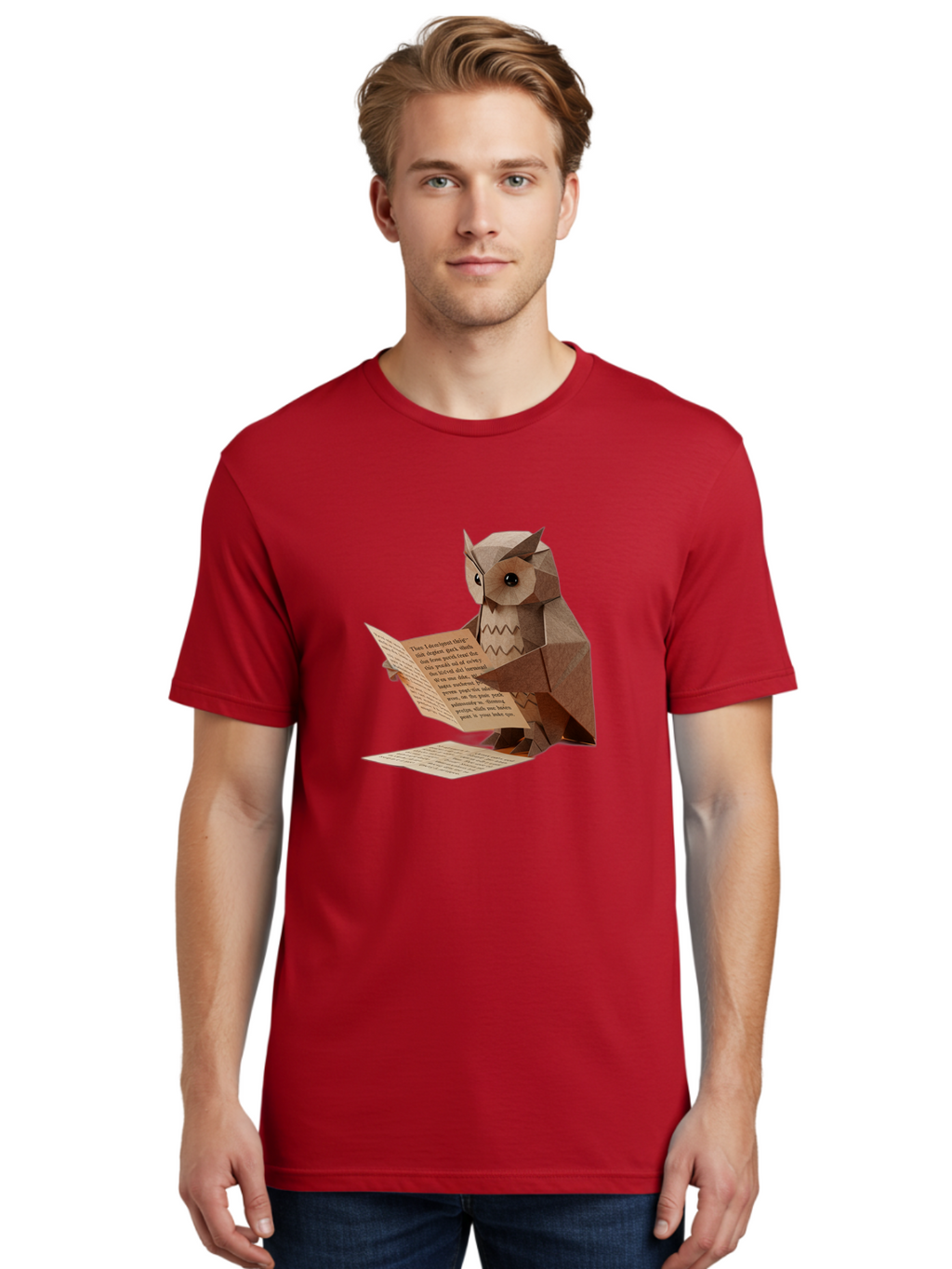 Paper-Owl-Reading Men'S Graphic Tee, 100% Cotton, Comfortable Casual Summer Wear, Machine Washable, Vintage Camera, Old Camera, Antique Camera, Black Camera, Classic Photography, Photography Equipment, Nostalgic Device, Film Camera, Camera Art Bao729