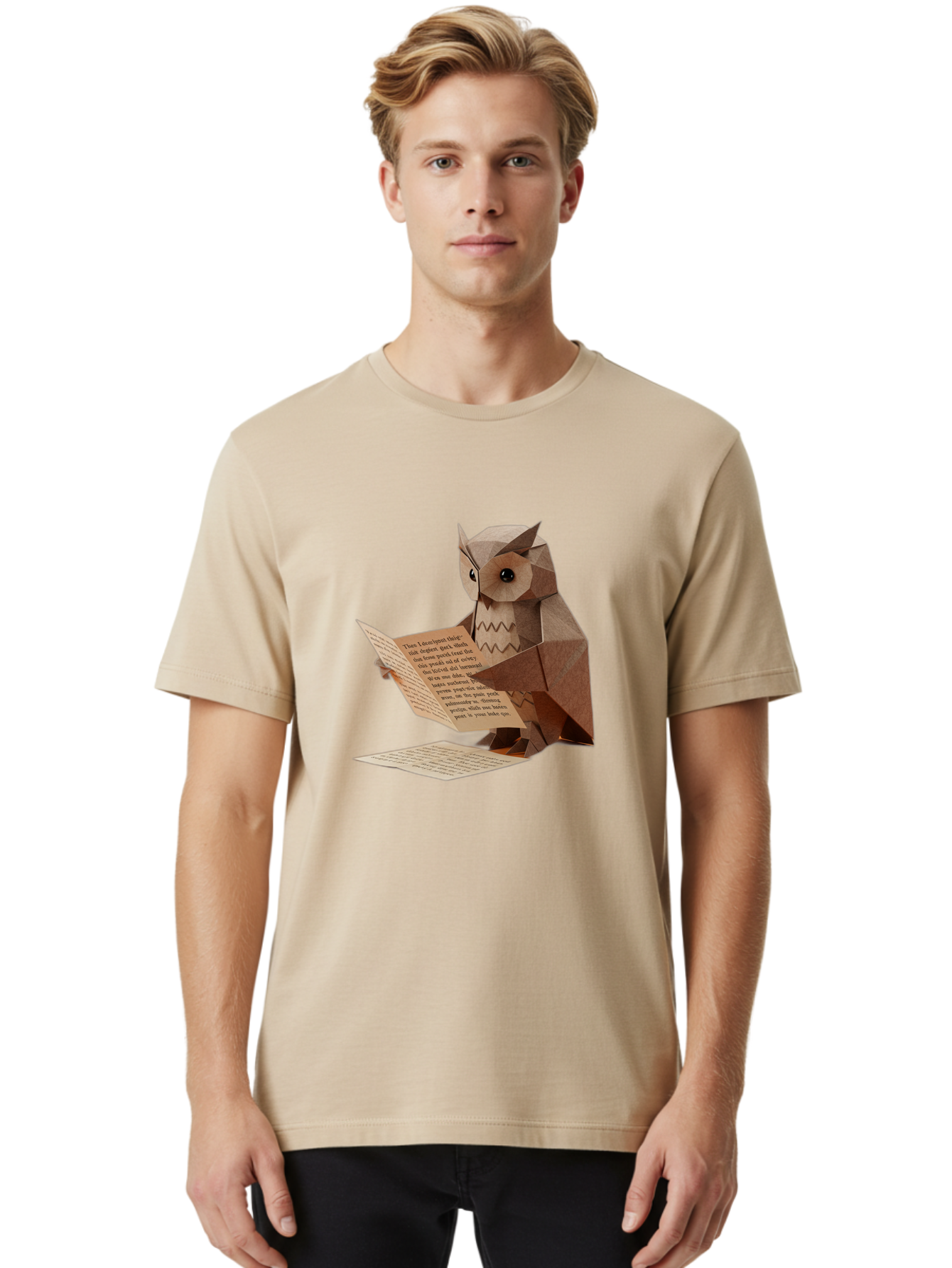 Paper-Owl-Reading Men'S Graphic Tee, 100% Cotton, Comfortable Casual Summer Wear, Machine Washable, Vintage Camera, Old Camera, Antique Camera, Black Camera, Classic Photography, Photography Equipment, Nostalgic Device, Film Camera, Camera Art Bao729