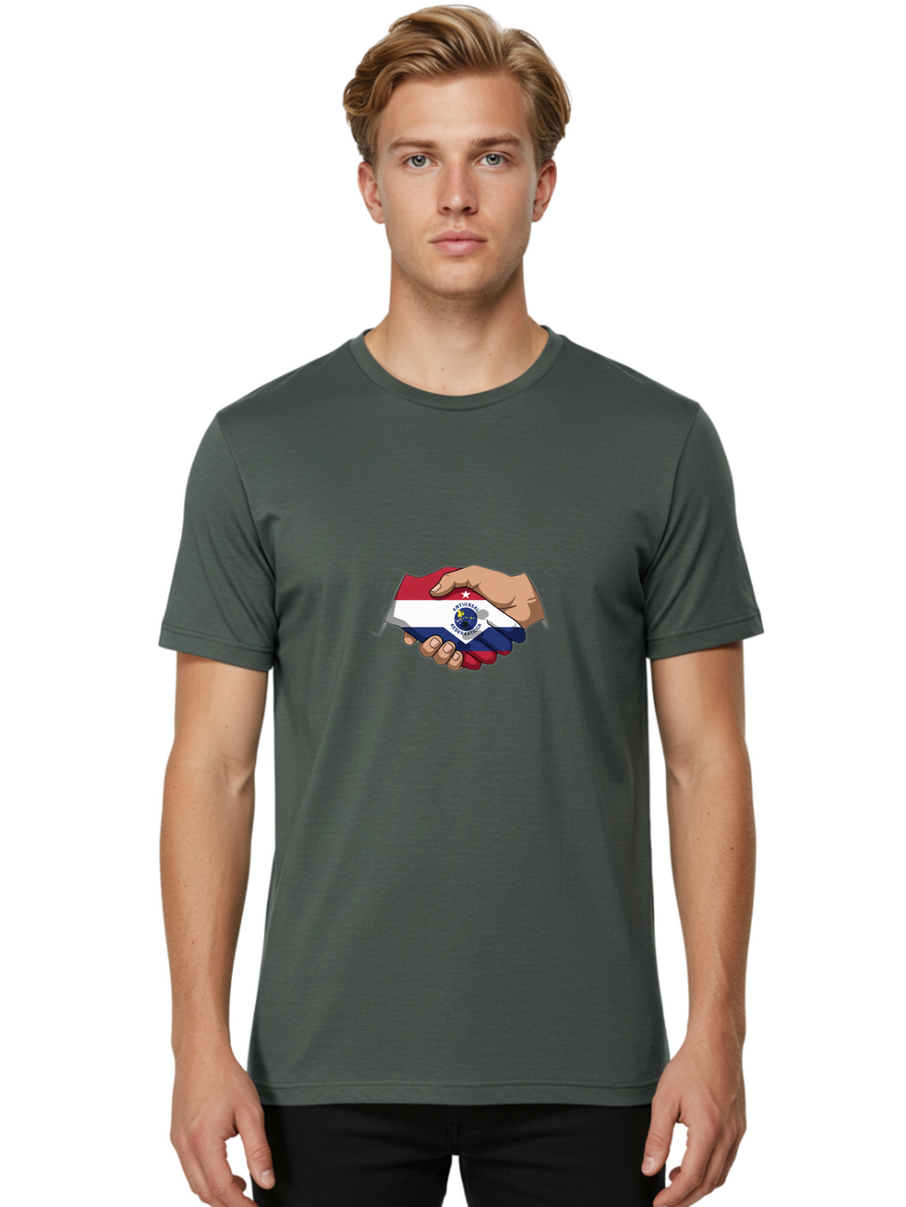 Paraguay-Flag-Hands Men'S Graphic Tee, 100% Cotton, Comfortable Casual Summer Wear, Machine Washable, Vintage Camera, Old Camera, Antique Camera, Black Camera, Classic Photography, Photography Equipment, Nostalgic Device, Film Camera, Bao730