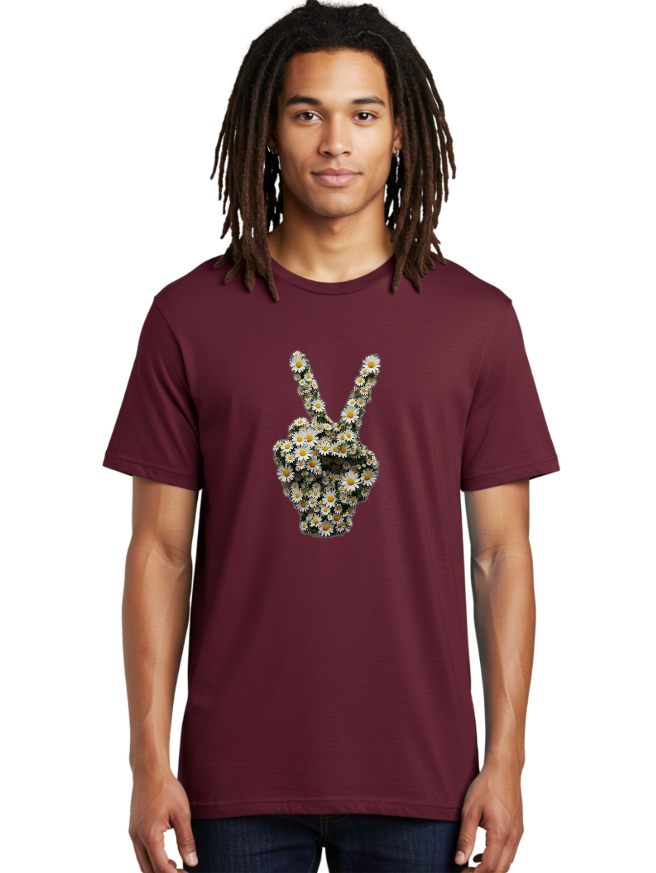 Peace-Sign-Daisies Men'S Graphic Tee, 100% Cotton, Comfortable Casual Summer Wear, Machine Washable, Vintage Camera, Old Camera, Antique Camera, Black Camera, Classic Photography, Photography Equipment, Nostalgic Device, Film Camera, Bao735