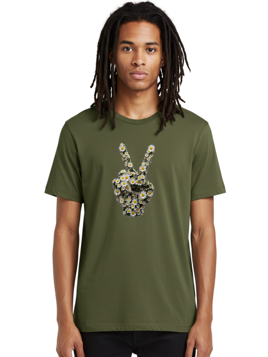 Peace-Sign-Daisies Men'S Graphic Tee, 100% Cotton, Comfortable Casual Summer Wear, Machine Washable, Vintage Camera, Old Camera, Antique Camera, Black Camera, Classic Photography, Photography Equipment, Nostalgic Device, Film Camera, Bao735