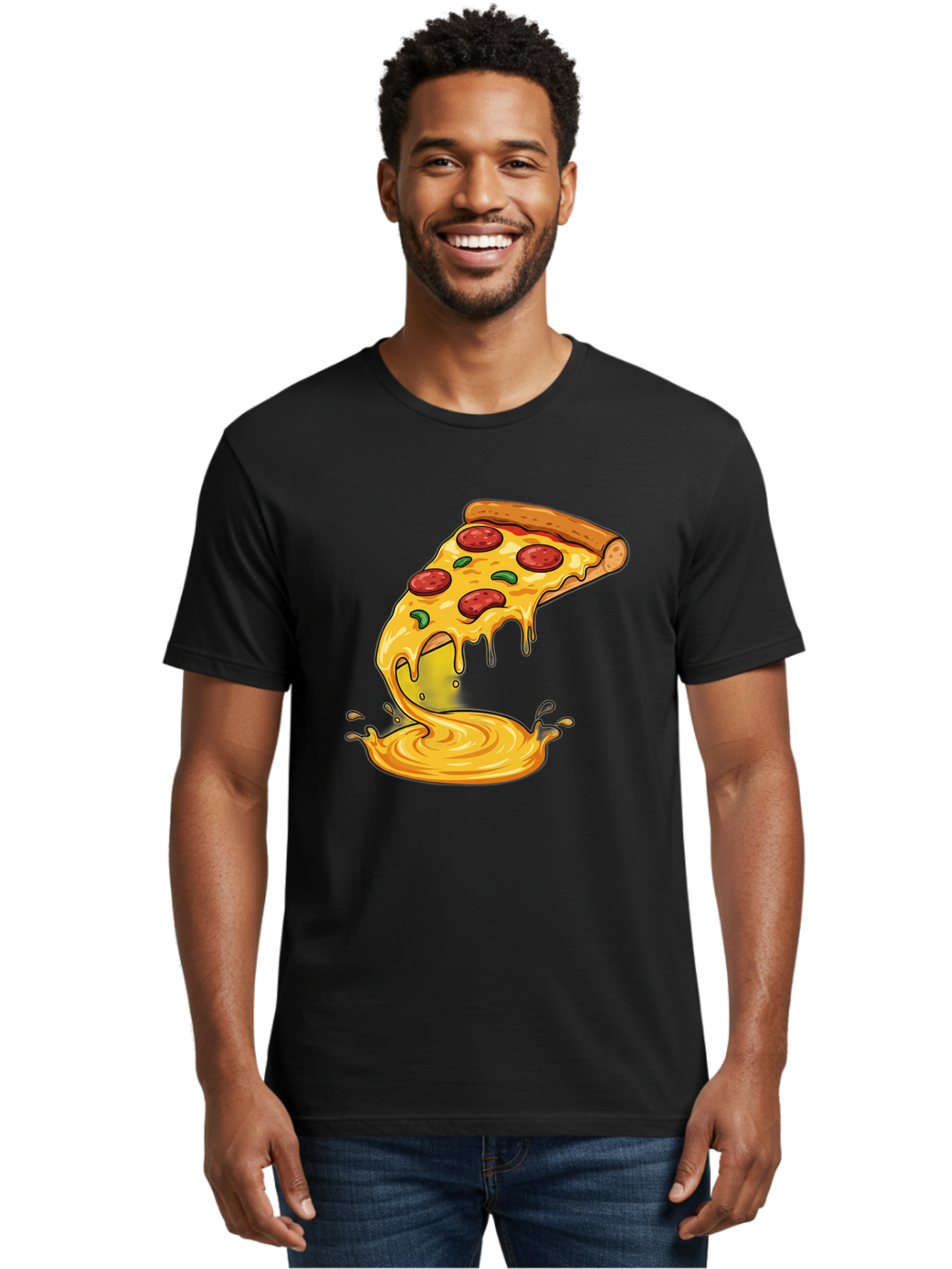Pepperoni-Pizza-Slice Men'S Graphic Tee, 100% Cotton, Comfortable Casual Summer Wear, Machine Washable, Vintage Camera, Old Camera, Antique Camera, Black Camera, Classic Photography, Photography Equipment, Nostalgic Device, Film Camera, Bao740