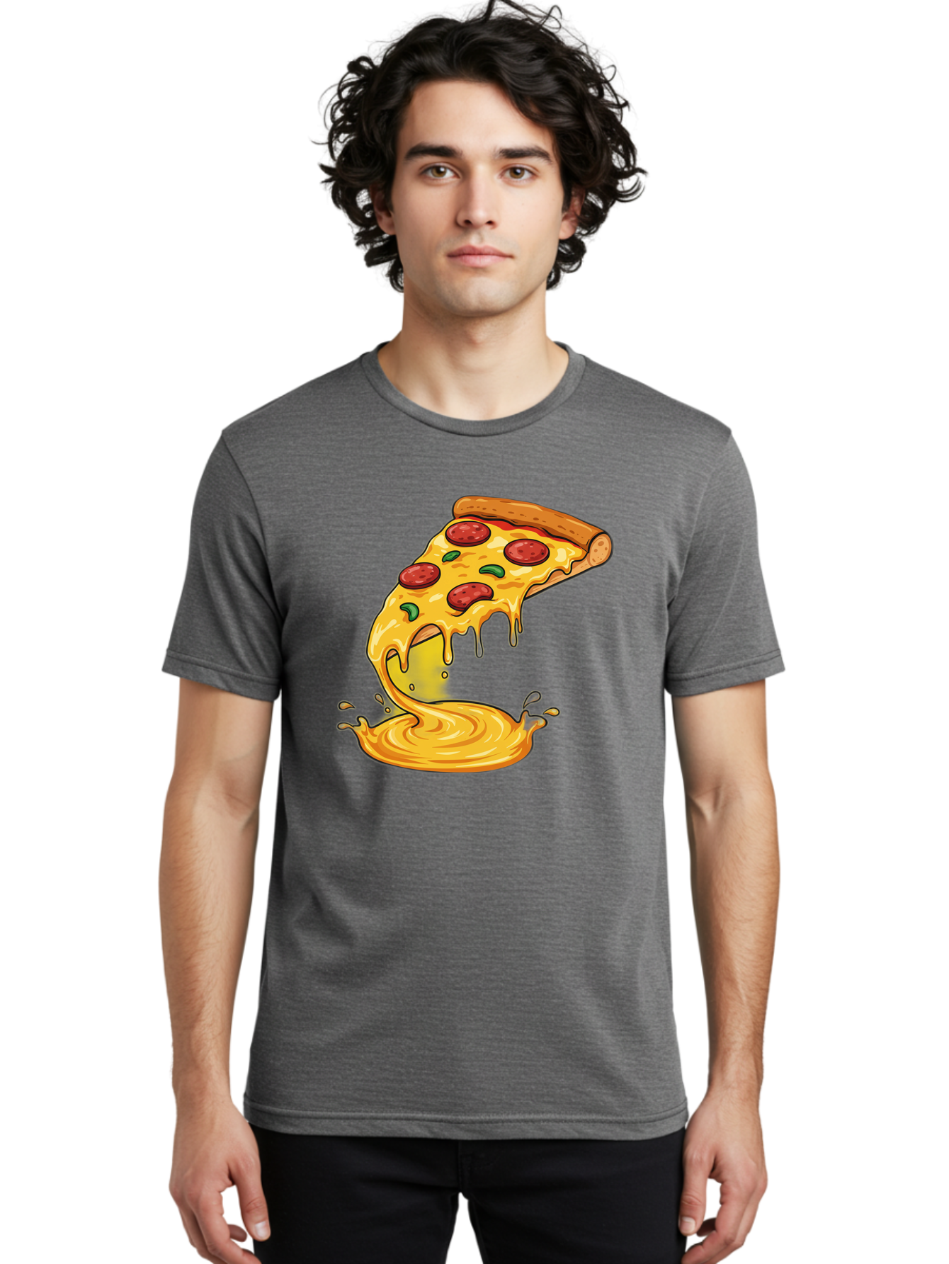Pepperoni-Pizza-Slice Men'S Graphic Tee, 100% Cotton, Comfortable Casual Summer Wear, Machine Washable, Vintage Camera, Old Camera, Antique Camera, Black Camera, Classic Photography, Photography Equipment, Nostalgic Device, Film Camera, Bao740
