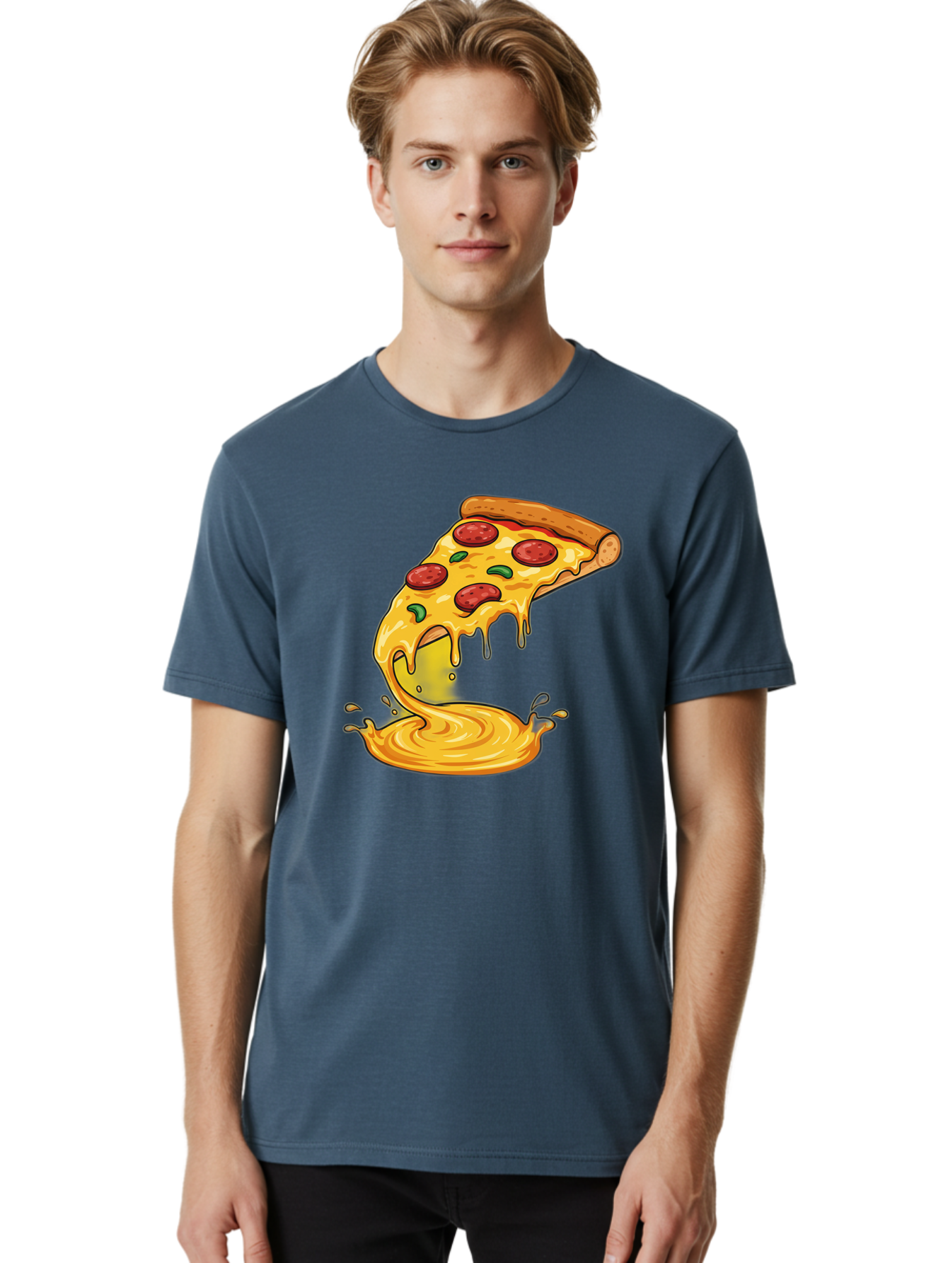 Pepperoni-Pizza-Slice Men'S Graphic Tee, 100% Cotton, Comfortable Casual Summer Wear, Machine Washable, Vintage Camera, Old Camera, Antique Camera, Black Camera, Classic Photography, Photography Equipment, Nostalgic Device, Film Camera, Bao740