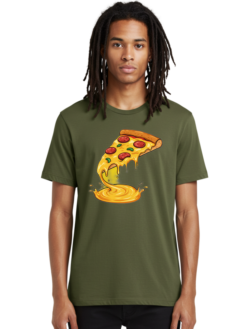 Pepperoni-Pizza-Slice Men'S Graphic Tee, 100% Cotton, Comfortable Casual Summer Wear, Machine Washable, Vintage Camera, Old Camera, Antique Camera, Black Camera, Classic Photography, Photography Equipment, Nostalgic Device, Film Camera, Bao740