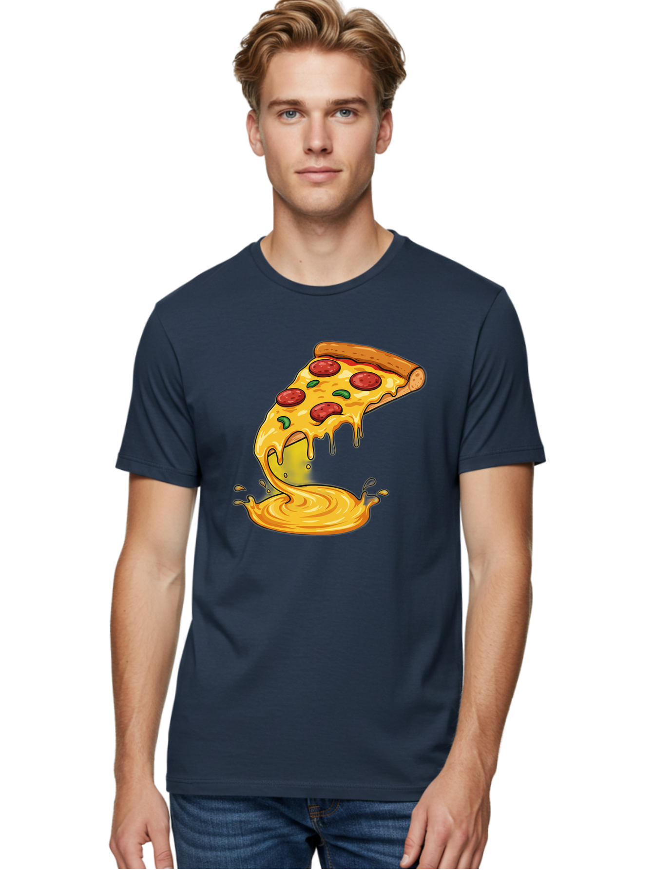 Pepperoni-Pizza-Slice Men'S Graphic Tee, 100% Cotton, Comfortable Casual Summer Wear, Machine Washable, Vintage Camera, Old Camera, Antique Camera, Black Camera, Classic Photography, Photography Equipment, Nostalgic Device, Film Camera, Bao740
