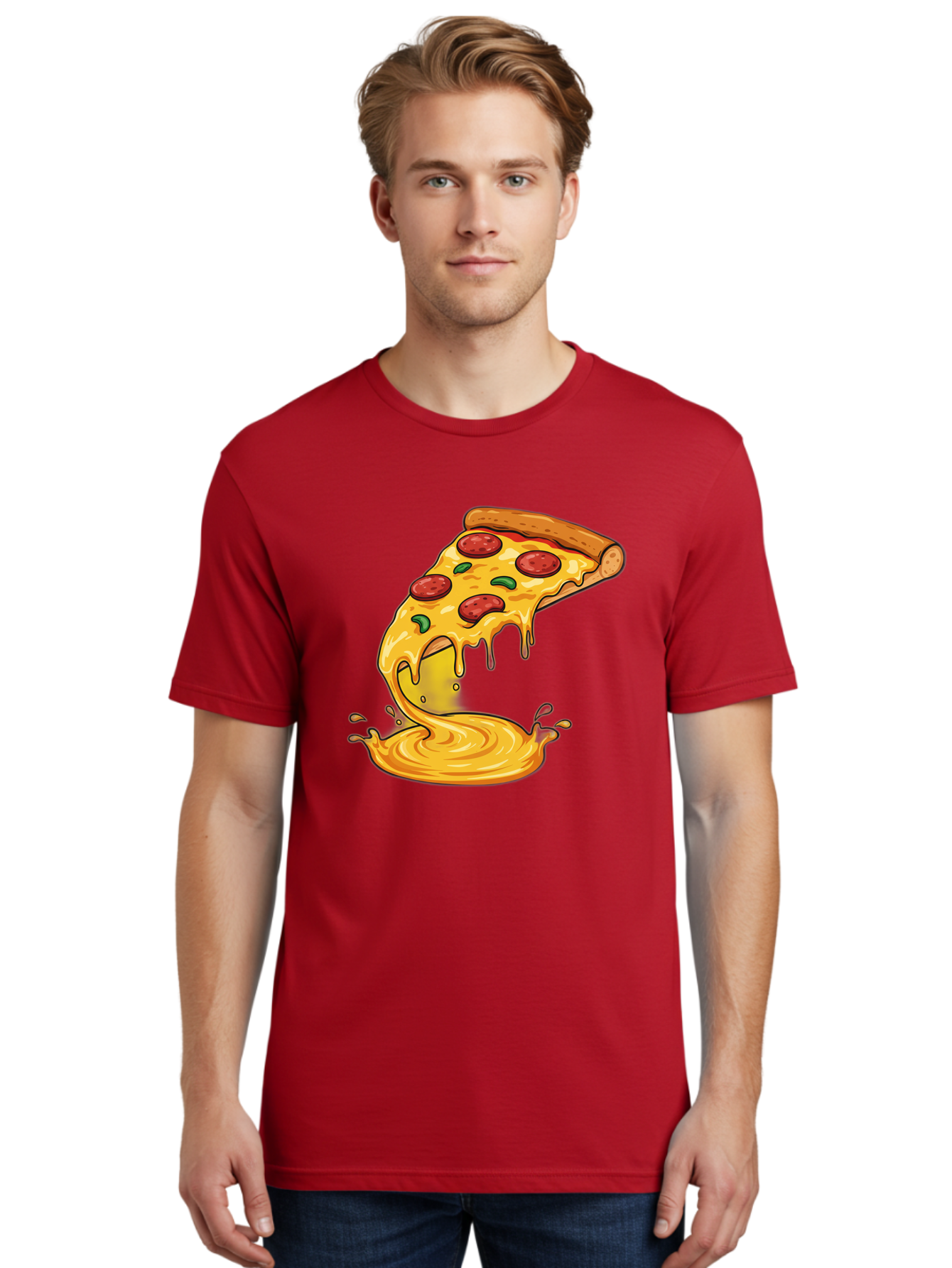 Pepperoni-Pizza-Slice Men'S Graphic Tee, 100% Cotton, Comfortable Casual Summer Wear, Machine Washable, Vintage Camera, Old Camera, Antique Camera, Black Camera, Classic Photography, Photography Equipment, Nostalgic Device, Film Camera, Bao740