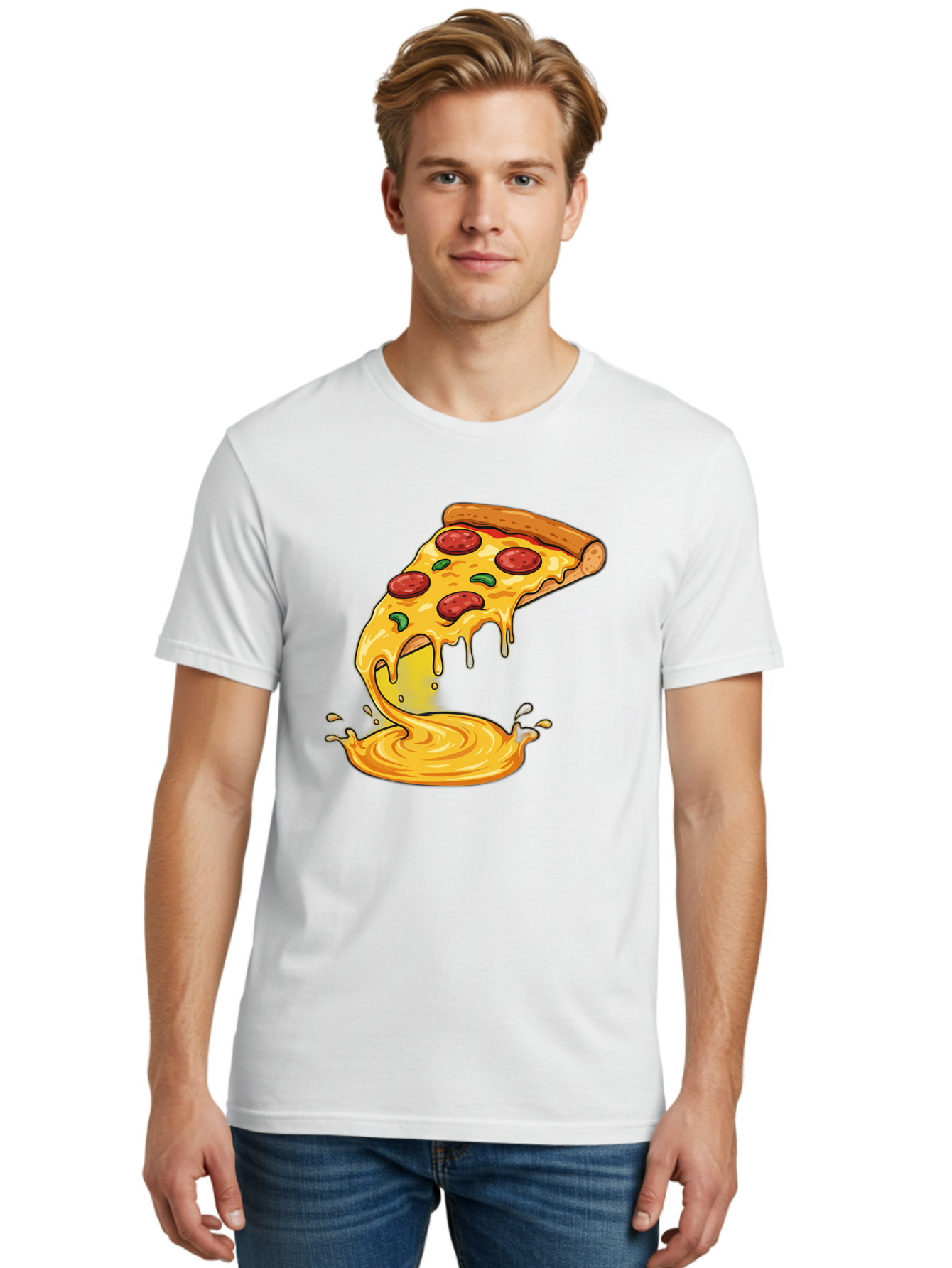 Pepperoni-Pizza-Slice Men'S Graphic Tee, 100% Cotton, Comfortable Casual Summer Wear, Machine Washable, Vintage Camera, Old Camera, Antique Camera, Black Camera, Classic Photography, Photography Equipment, Nostalgic Device, Film Camera, Bao740