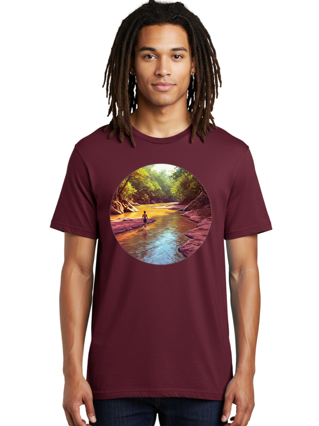 Person-In-The-River Men'S Graphic Tee, 100% Cotton, Comfortable Casual Summer Wear, Machine Washable, Vintage Camera, Old Camera, Antique Camera, Black Camera, Classic Photography, Photography Equipment, Nostalgic Device, Film Camera, Bao743