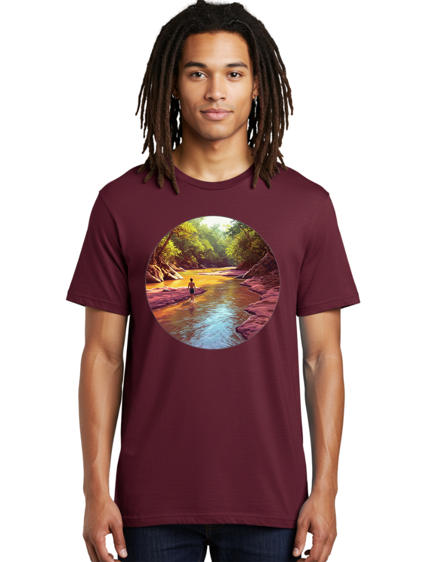 Person-In-The-River Men'S Graphic Tee, 100% Cotton, Comfortable Casual Summer Wear, Machine Washable, Vintage Camera, Old Camera, Antique Camera, Black Camera, Classic Photography, Photography Equipment, Nostalgic Device, Film Camera, Bao743