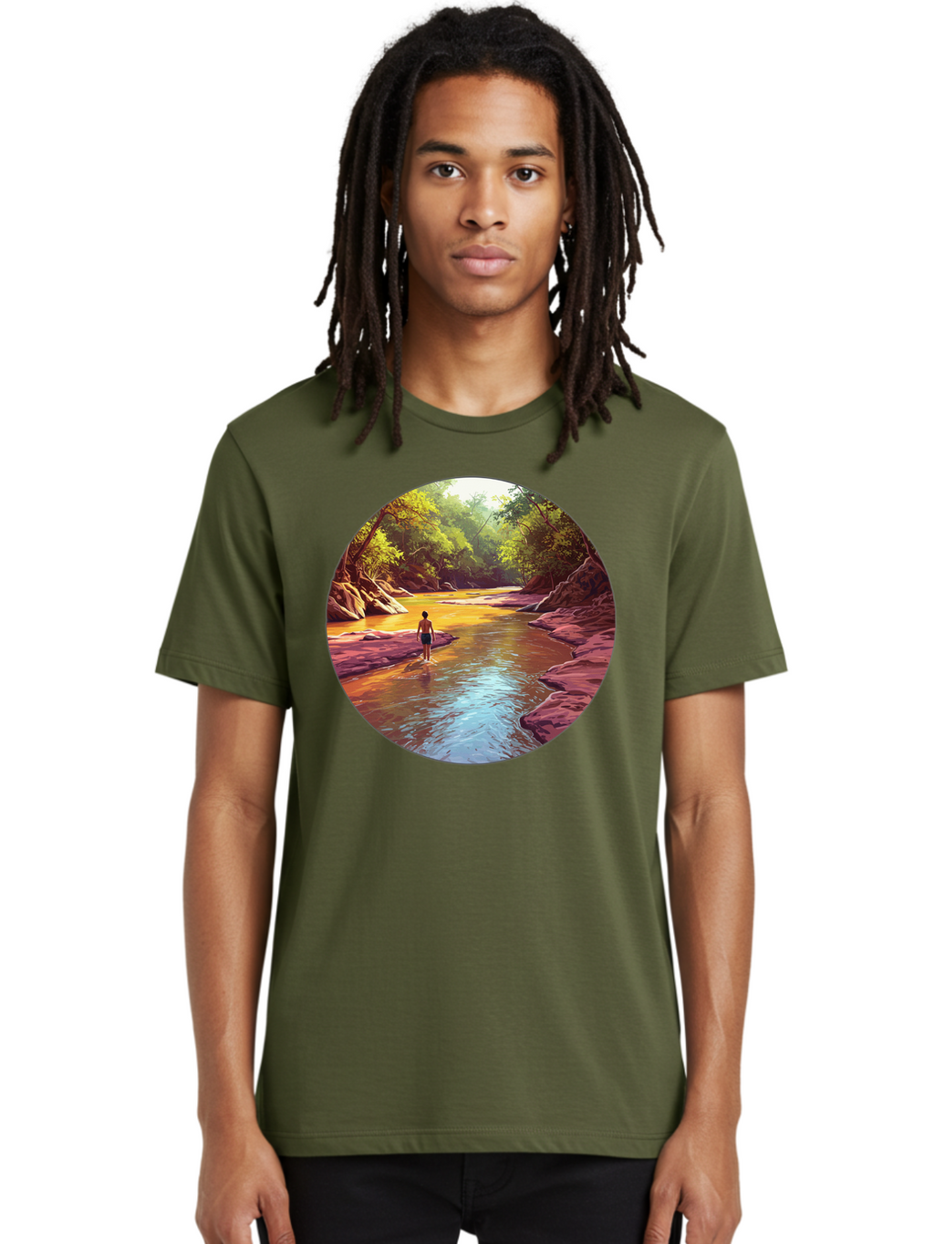 Person-In-The-River Men'S Graphic Tee, 100% Cotton, Comfortable Casual Summer Wear, Machine Washable, Vintage Camera, Old Camera, Antique Camera, Black Camera, Classic Photography, Photography Equipment, Nostalgic Device, Film Camera, Bao743