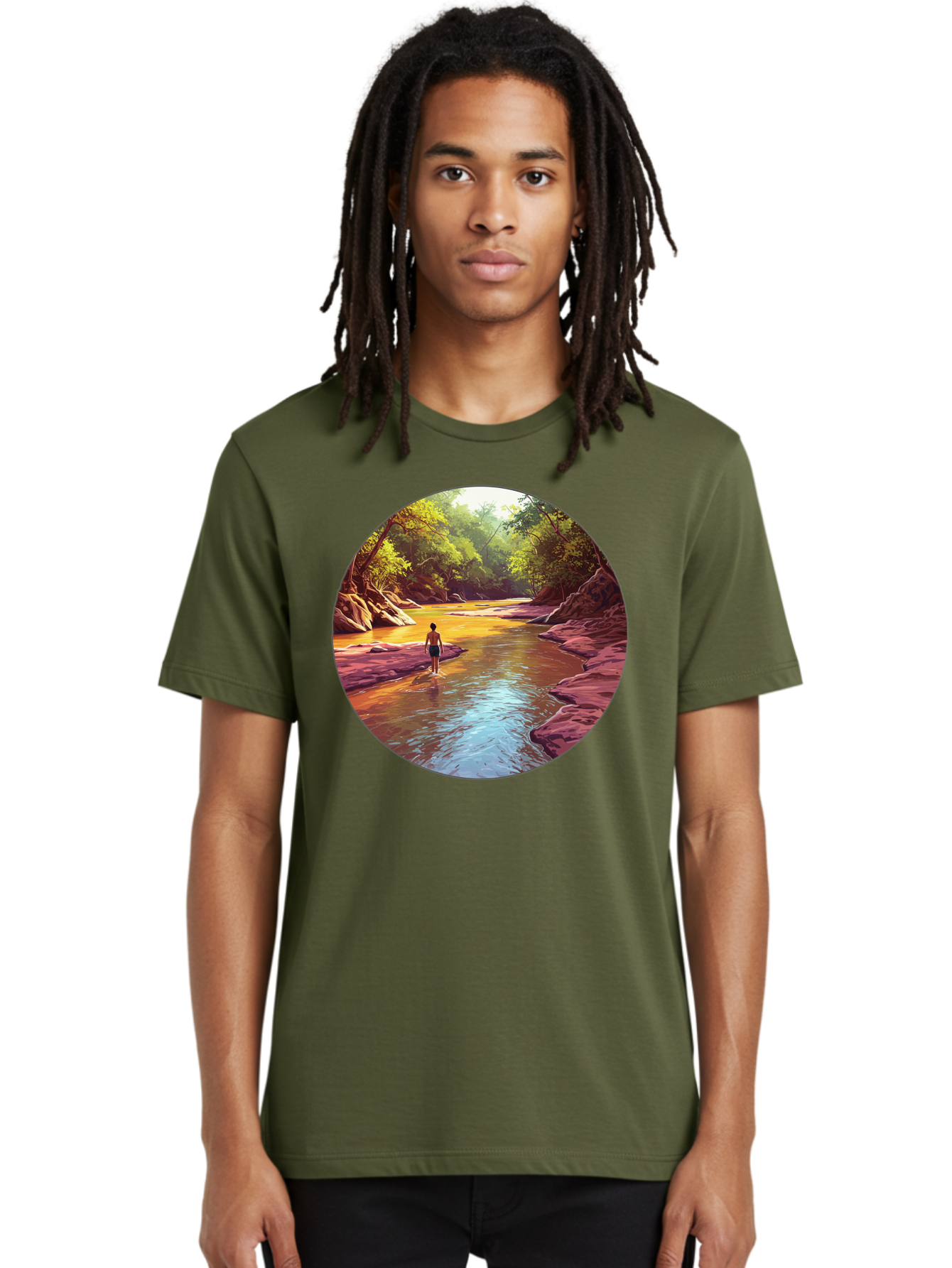 Person-In-The-River Men'S Graphic Tee, 100% Cotton, Comfortable Casual Summer Wear, Machine Washable, Vintage Camera, Old Camera, Antique Camera, Black Camera, Classic Photography, Photography Equipment, Nostalgic Device, Film Camera, Bao743