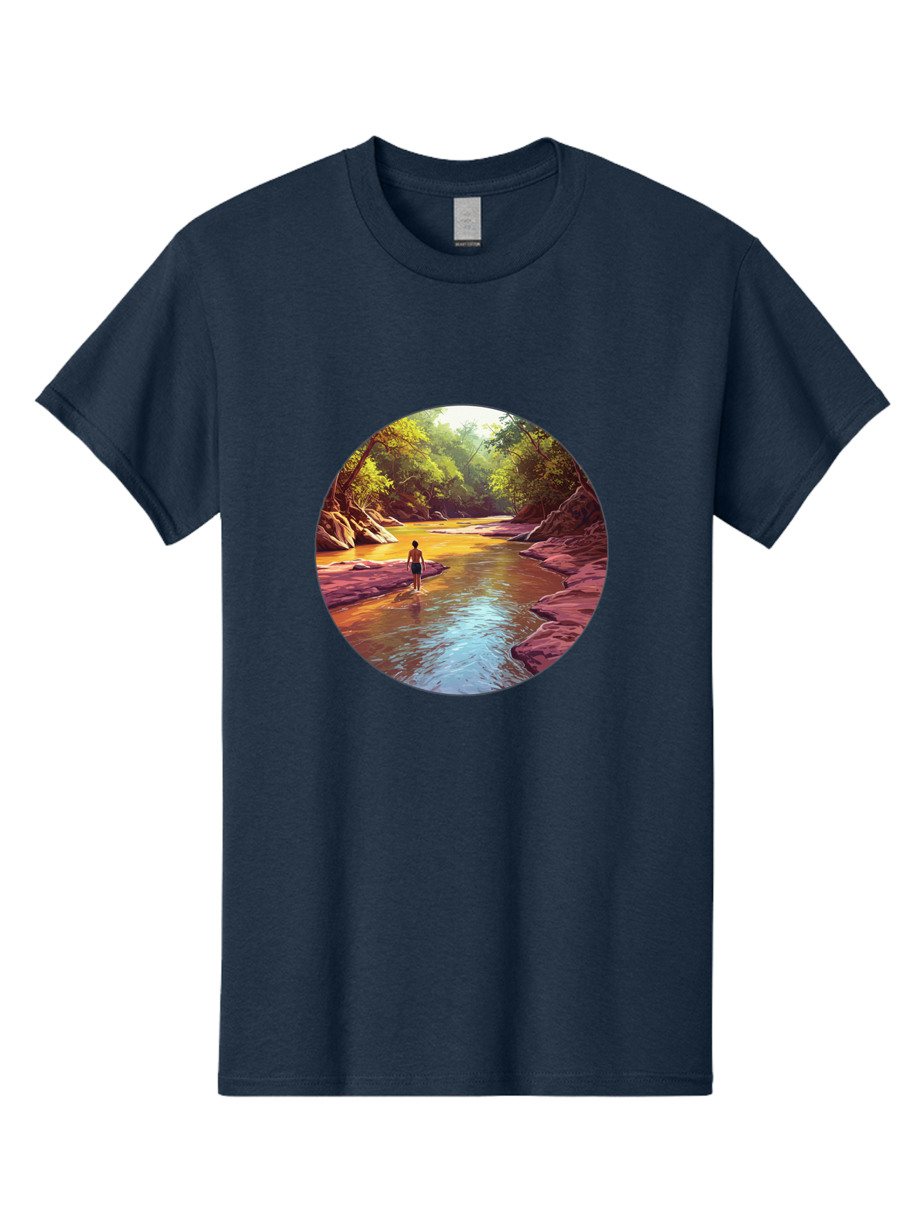 Person-In-The-River Men'S Graphic Tee, 100% Cotton, Comfortable Casual Summer Wear, Machine Washable, Vintage Camera, Old Camera, Antique Camera, Black Camera, Classic Photography, Photography Equipment, Nostalgic Device, Film Camera, Bao743