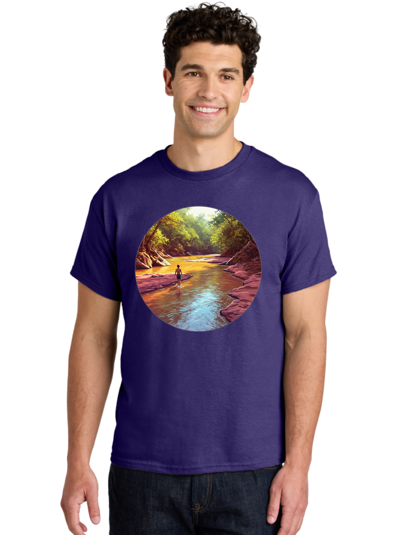 Person-In-The-River Men'S Graphic Tee, 100% Cotton, Comfortable Casual Summer Wear, Machine Washable, Vintage Camera, Old Camera, Antique Camera, Black Camera, Classic Photography, Photography Equipment, Nostalgic Device, Film Camera, Bao743