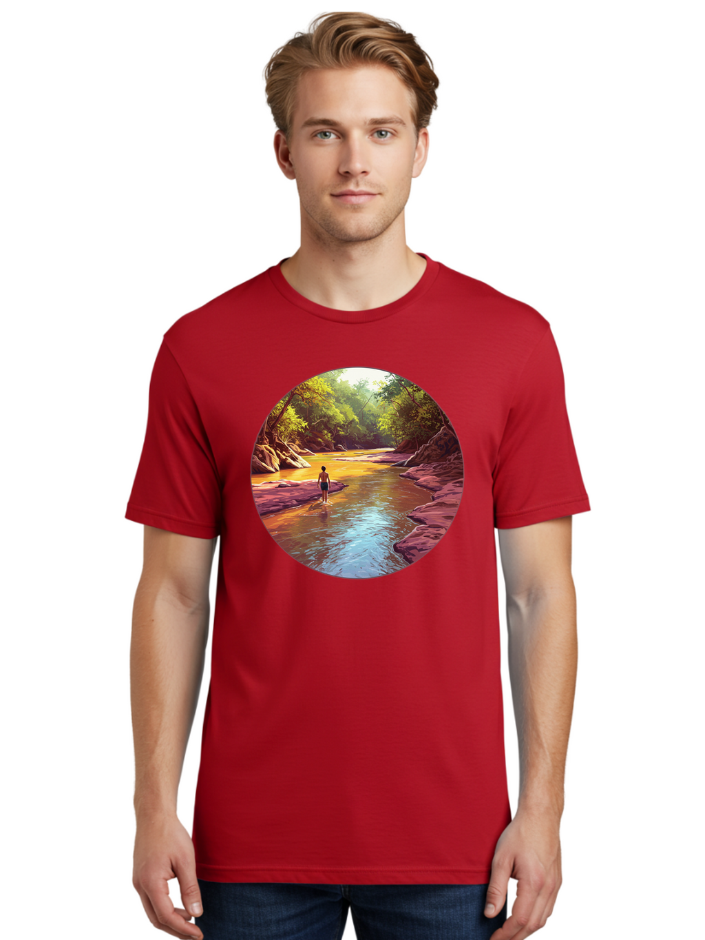 Person-In-The-River Men'S Graphic Tee, 100% Cotton, Comfortable Casual Summer Wear, Machine Washable, Vintage Camera, Old Camera, Antique Camera, Black Camera, Classic Photography, Photography Equipment, Nostalgic Device, Film Camera, Bao743
