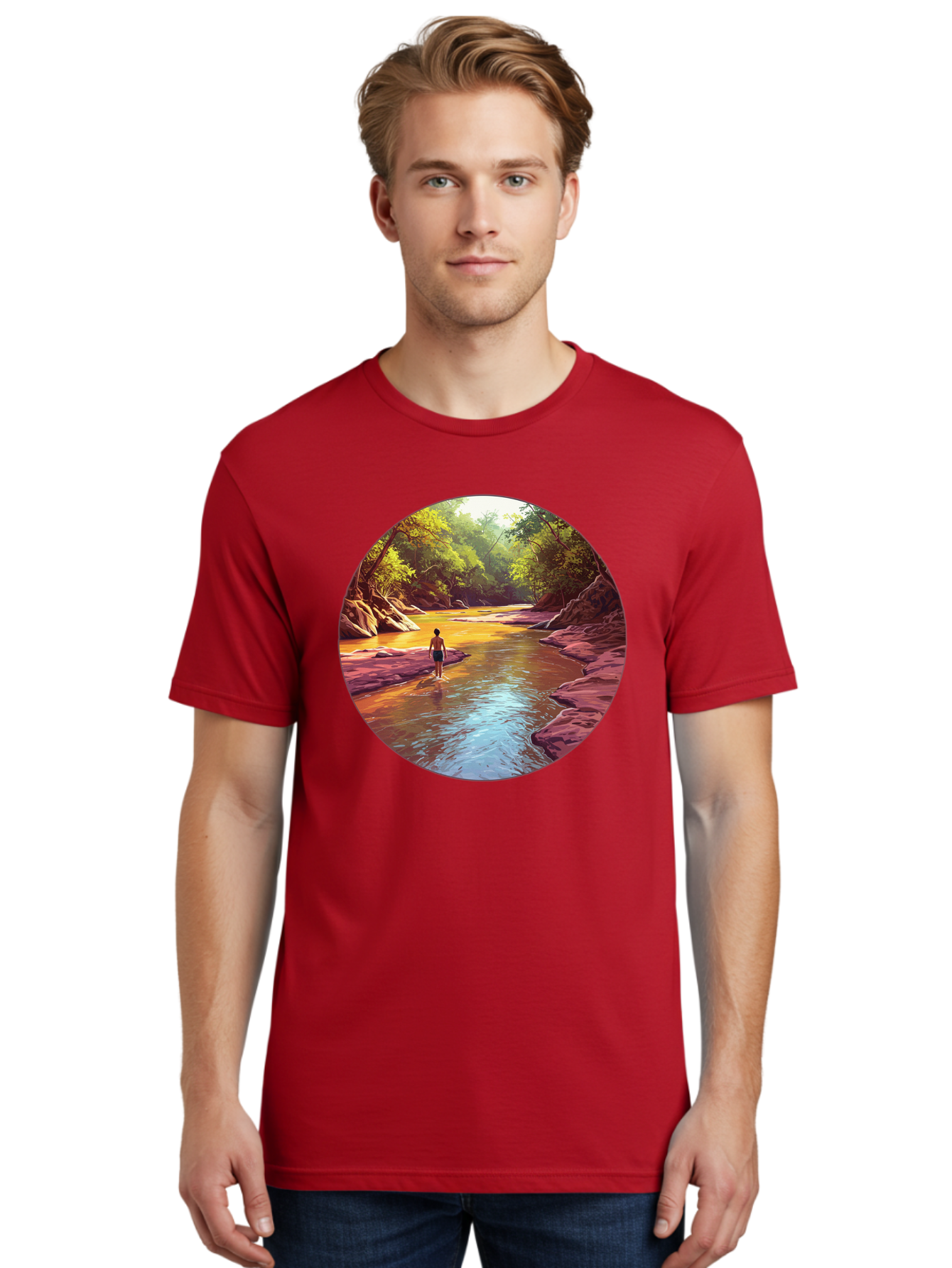 Person-In-The-River Men'S Graphic Tee, 100% Cotton, Comfortable Casual Summer Wear, Machine Washable, Vintage Camera, Old Camera, Antique Camera, Black Camera, Classic Photography, Photography Equipment, Nostalgic Device, Film Camera, Bao743
