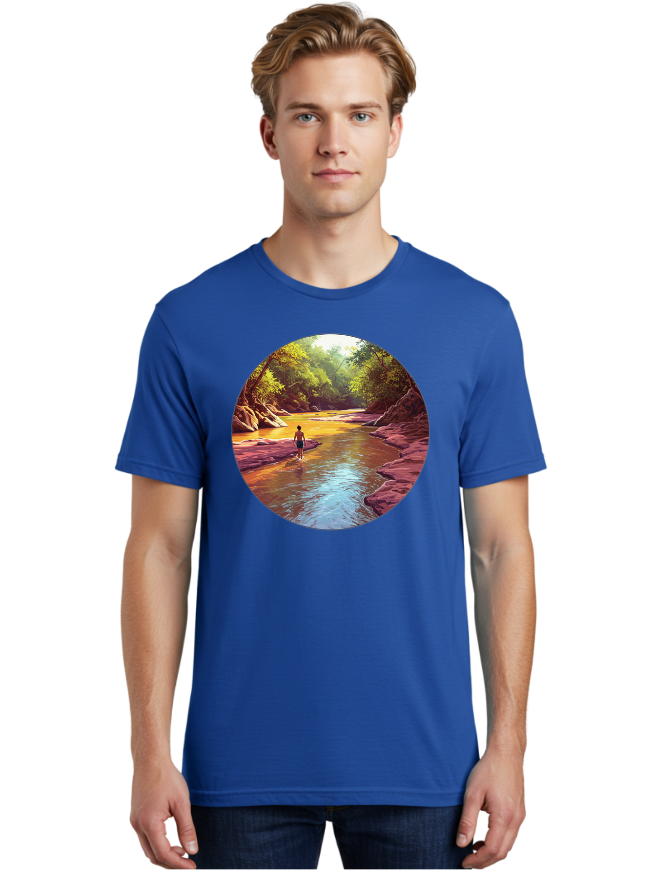 Person-In-The-River Men'S Graphic Tee, 100% Cotton, Comfortable Casual Summer Wear, Machine Washable, Vintage Camera, Old Camera, Antique Camera, Black Camera, Classic Photography, Photography Equipment, Nostalgic Device, Film Camera, Bao743