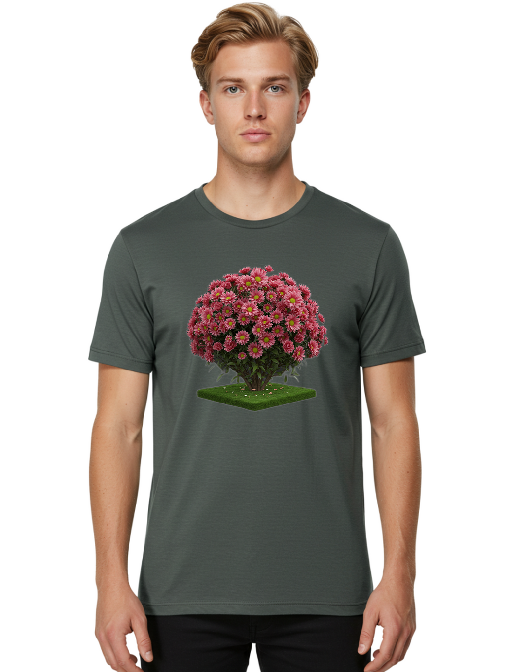 Pink-Chrysanthemum-Bush Men'S Graphic Tee, 100% Cotton, Comfortable Casual Summer Wear, Machine Washable, Vintage Camera, Old Camera, Antique Camera, Black Camera, Classic Photography, Photography Equipment, Nostalgic Device, Film Camera, Bao746