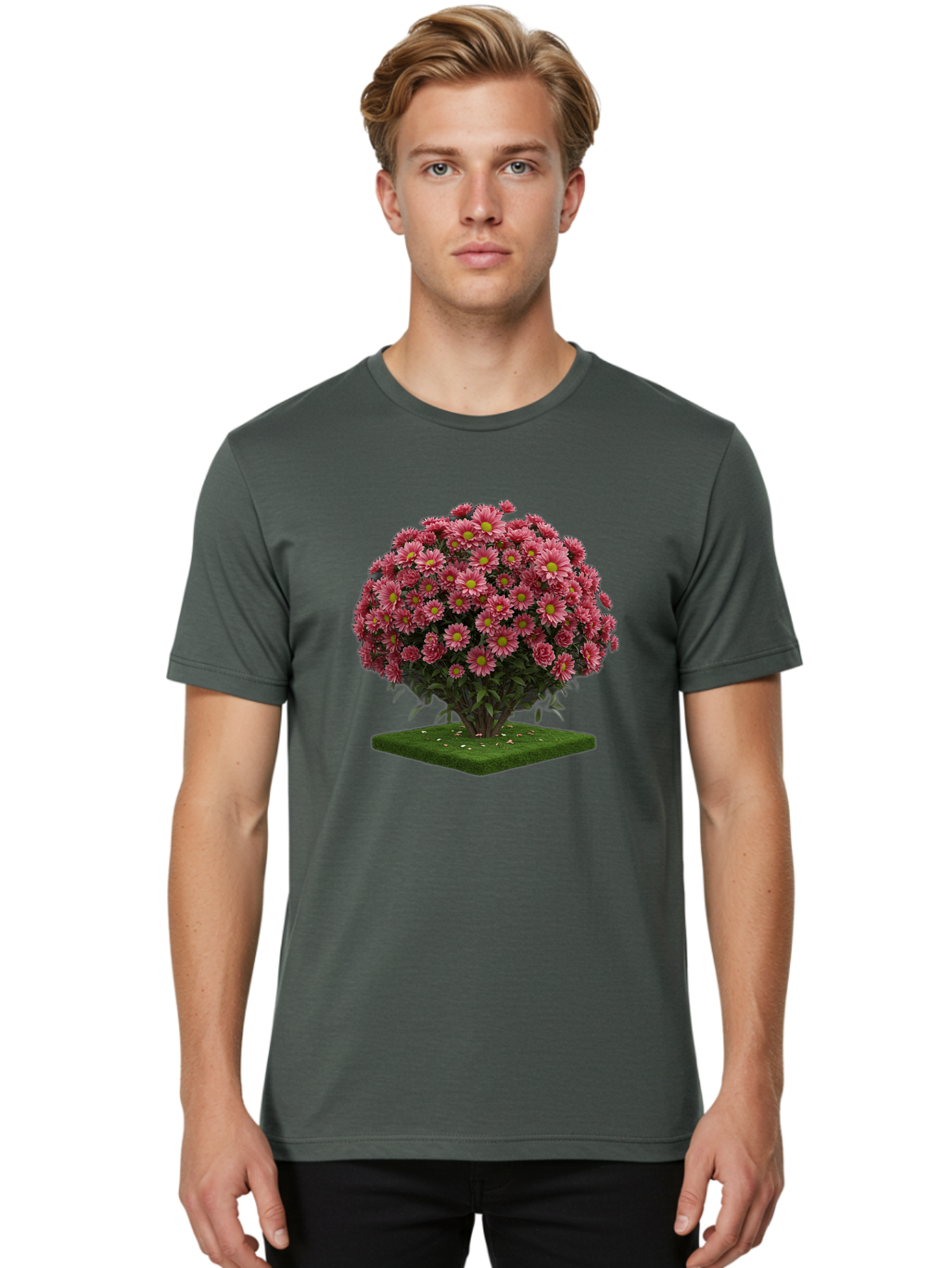 Pink-Chrysanthemum-Bush Men'S Graphic Tee, 100% Cotton, Comfortable Casual Summer Wear, Machine Washable, Vintage Camera, Old Camera, Antique Camera, Black Camera, Classic Photography, Photography Equipment, Nostalgic Device, Film Camera, Bao746