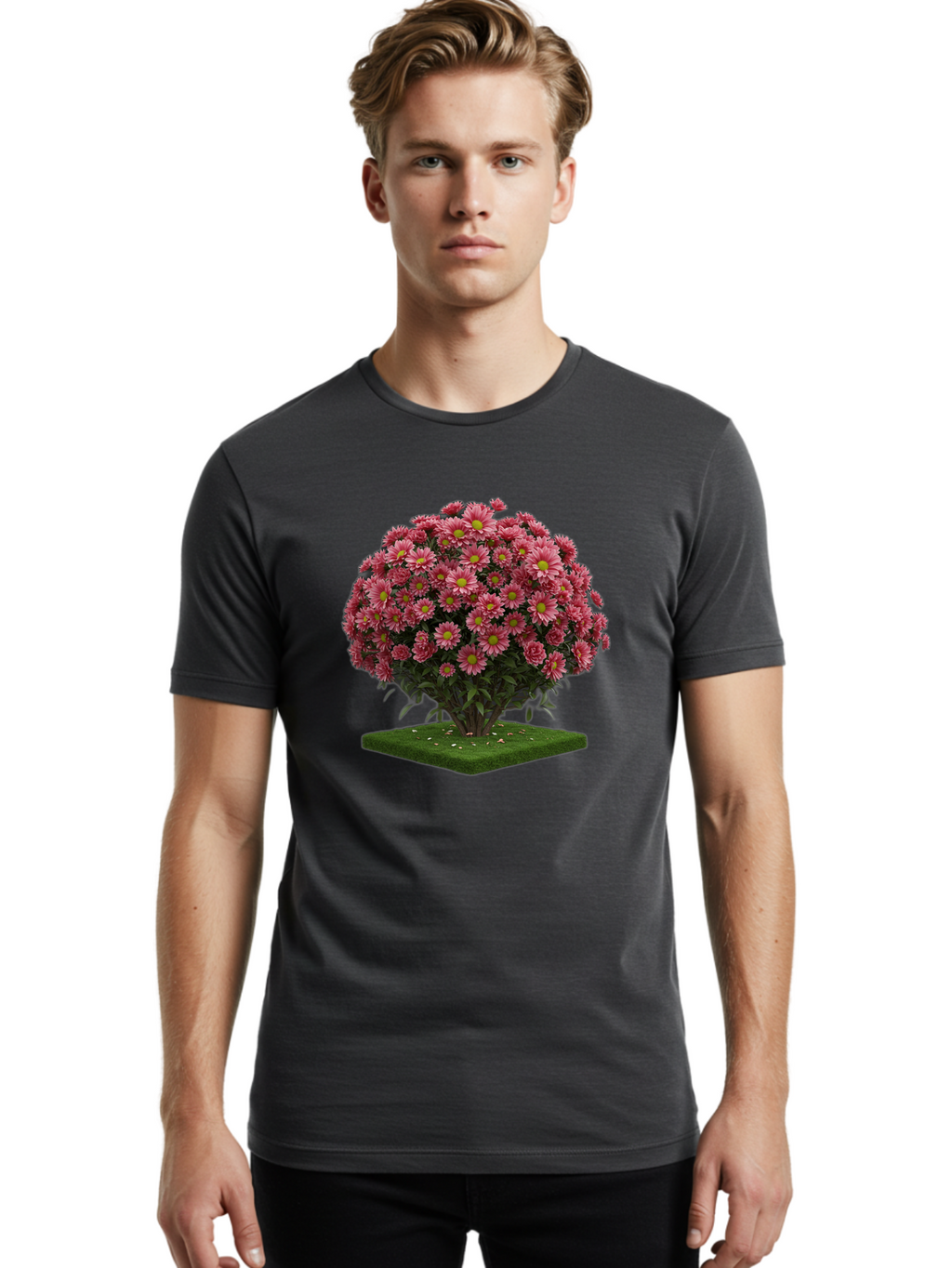 Pink-Chrysanthemum-Bush Men'S Graphic Tee, 100% Cotton, Comfortable Casual Summer Wear, Machine Washable, Vintage Camera, Old Camera, Antique Camera, Black Camera, Classic Photography, Photography Equipment, Nostalgic Device, Film Camera, Bao746