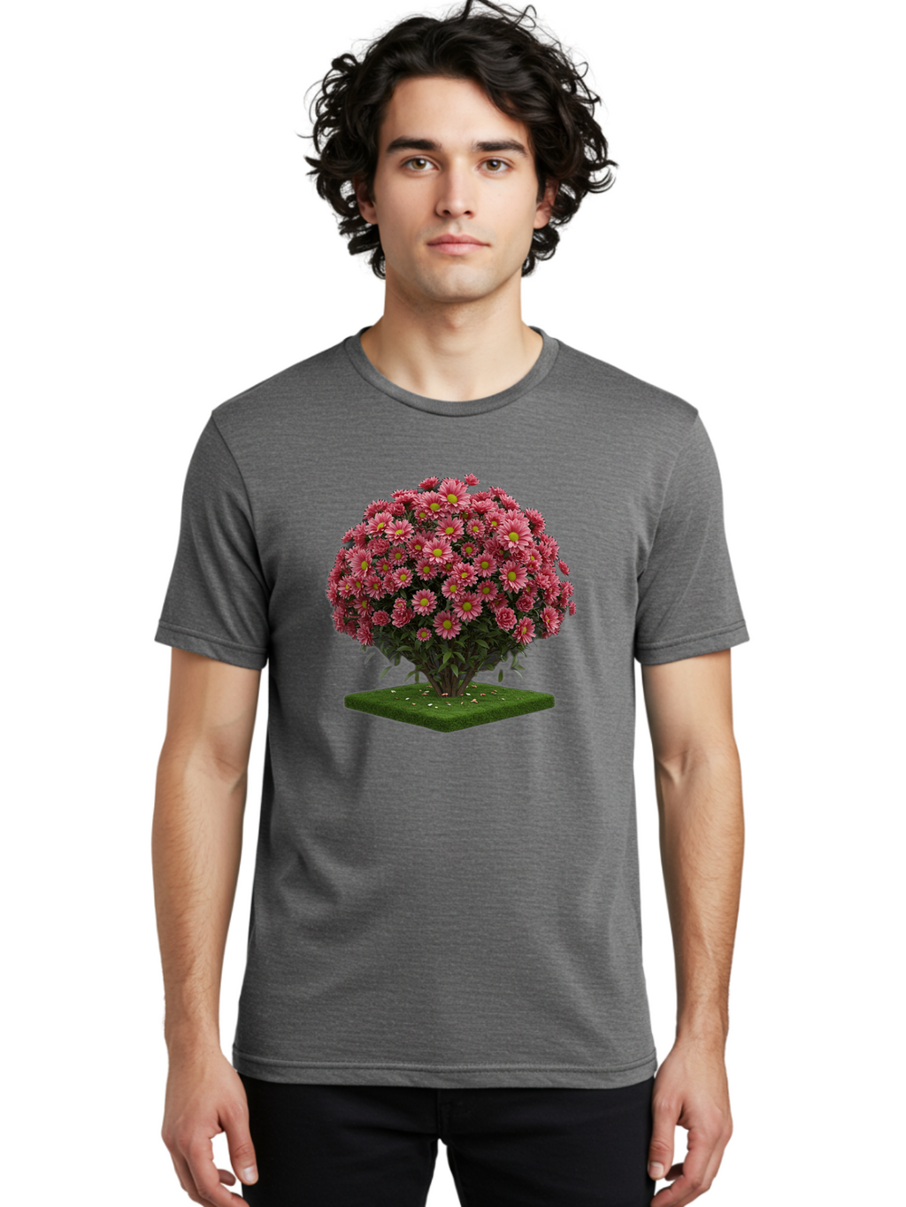 Pink-Chrysanthemum-Bush Men'S Graphic Tee, 100% Cotton, Comfortable Casual Summer Wear, Machine Washable, Vintage Camera, Old Camera, Antique Camera, Black Camera, Classic Photography, Photography Equipment, Nostalgic Device, Film Camera, Bao746