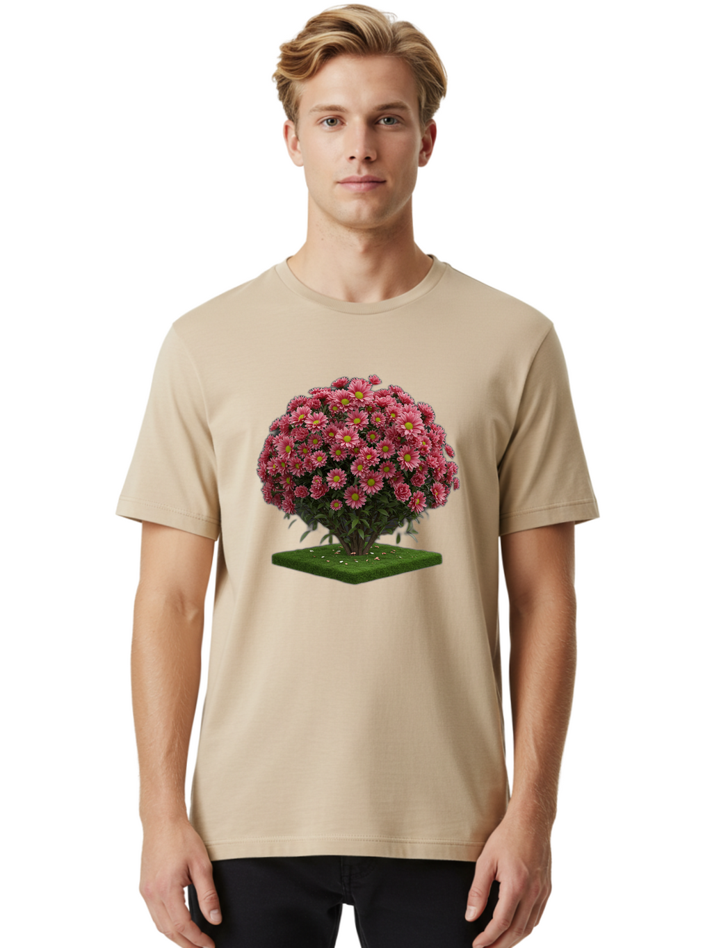 Pink-Chrysanthemum-Bush Men'S Graphic Tee, 100% Cotton, Comfortable Casual Summer Wear, Machine Washable, Vintage Camera, Old Camera, Antique Camera, Black Camera, Classic Photography, Photography Equipment, Nostalgic Device, Film Camera, Bao746