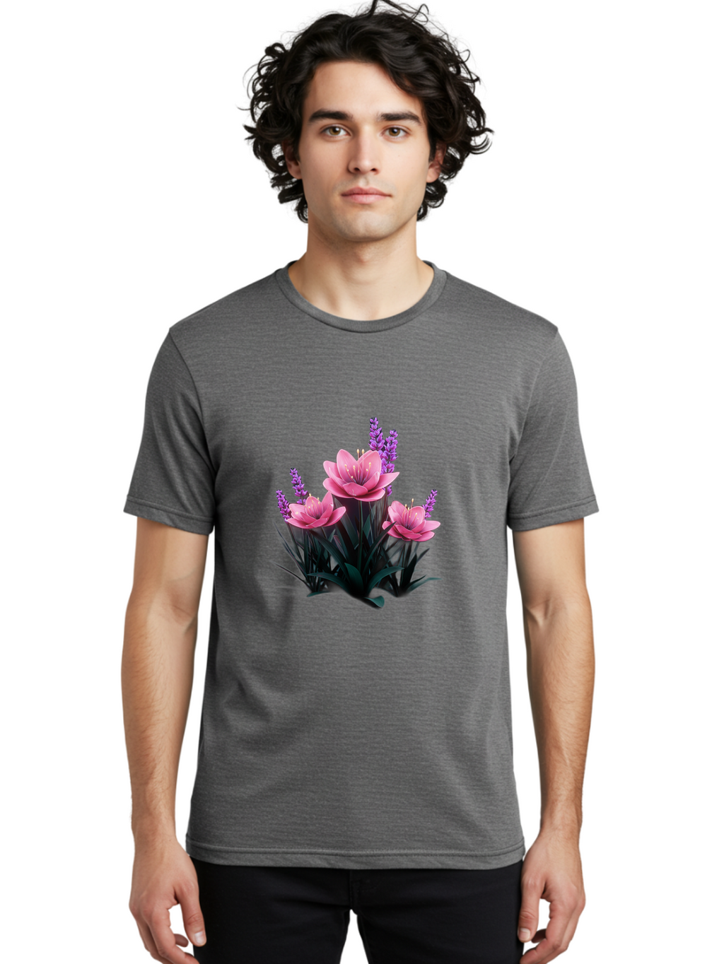 Pink-Flowers Men'S Graphic Tee, 100% Cotton, Comfortable Casual Summer Wear, Machine Washable, Vintage Camera, Old Camera, Antique Camera, Black Camera, Classic Photography, Photography Equipment, Nostalgic Device, Film Camera, Camera Art Bao747