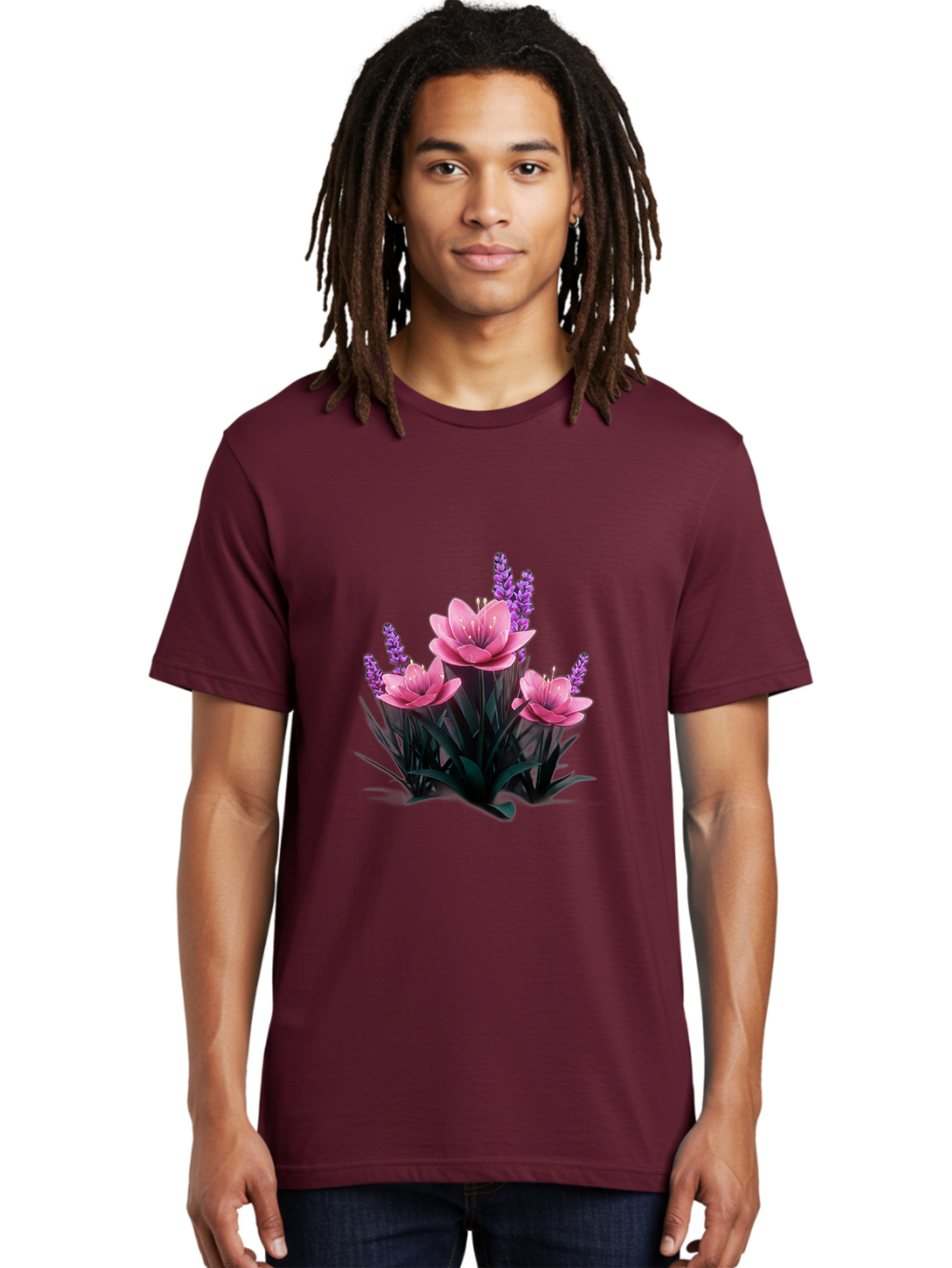 Pink-Flowers Men'S Graphic Tee, 100% Cotton, Comfortable Casual Summer Wear, Machine Washable, Vintage Camera, Old Camera, Antique Camera, Black Camera, Classic Photography, Photography Equipment, Nostalgic Device, Film Camera, Camera Art Bao747