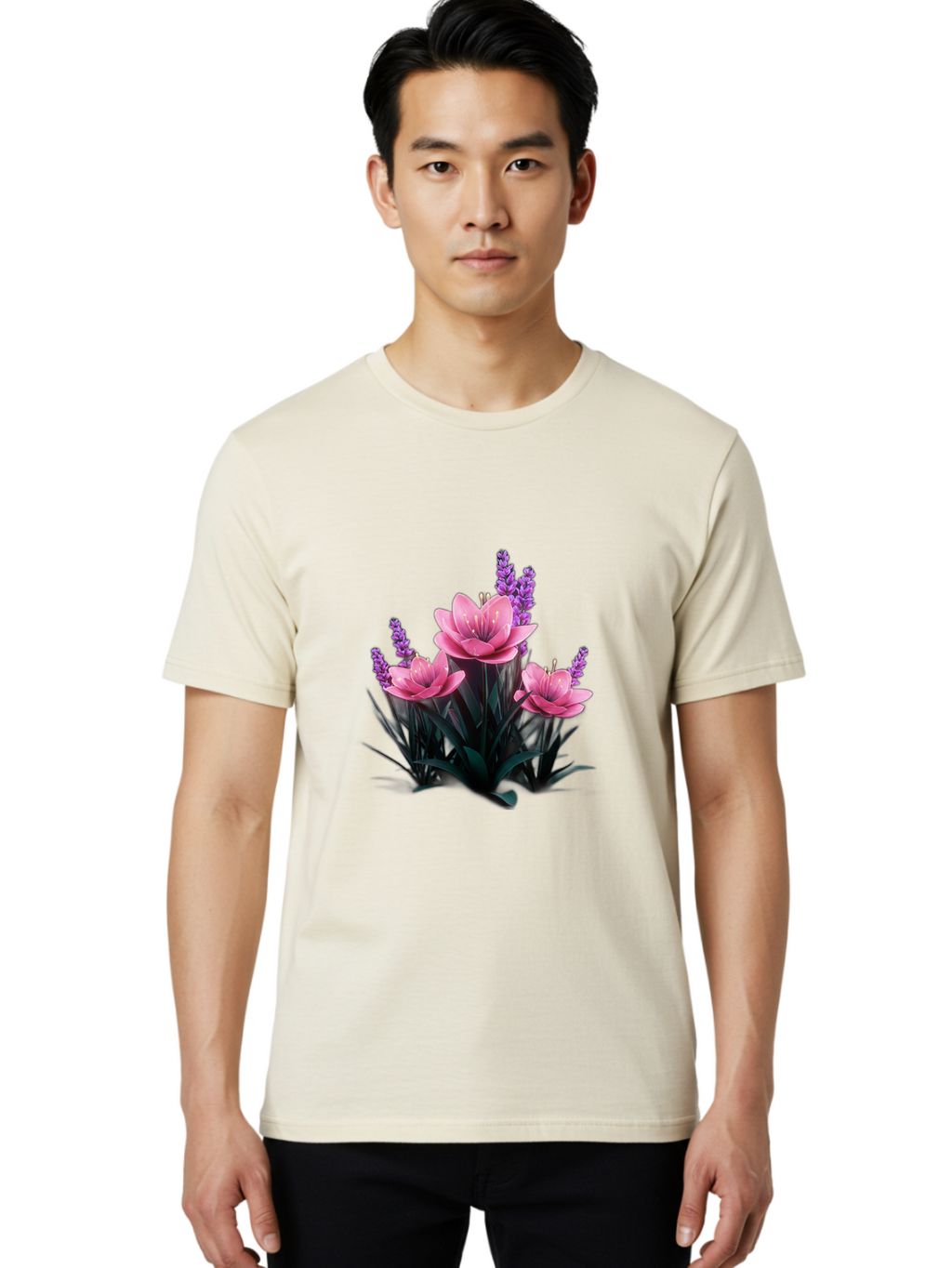 Pink-Flowers Men'S Graphic Tee, 100% Cotton, Comfortable Casual Summer Wear, Machine Washable, Vintage Camera, Old Camera, Antique Camera, Black Camera, Classic Photography, Photography Equipment, Nostalgic Device, Film Camera, Camera Art Bao747