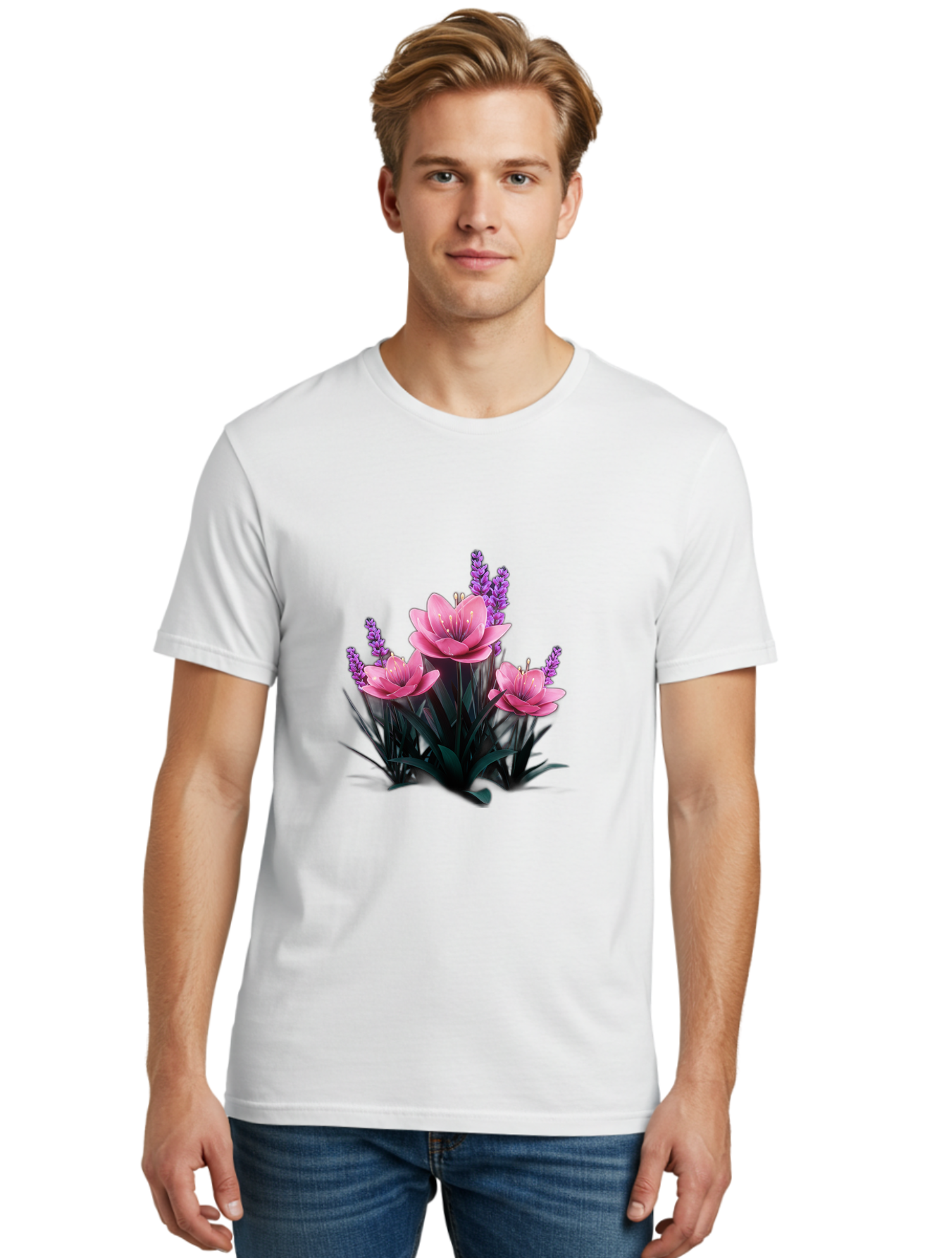 Pink-Flowers Men'S Graphic Tee, 100% Cotton, Comfortable Casual Summer Wear, Machine Washable, Vintage Camera, Old Camera, Antique Camera, Black Camera, Classic Photography, Photography Equipment, Nostalgic Device, Film Camera, Camera Art Bao747