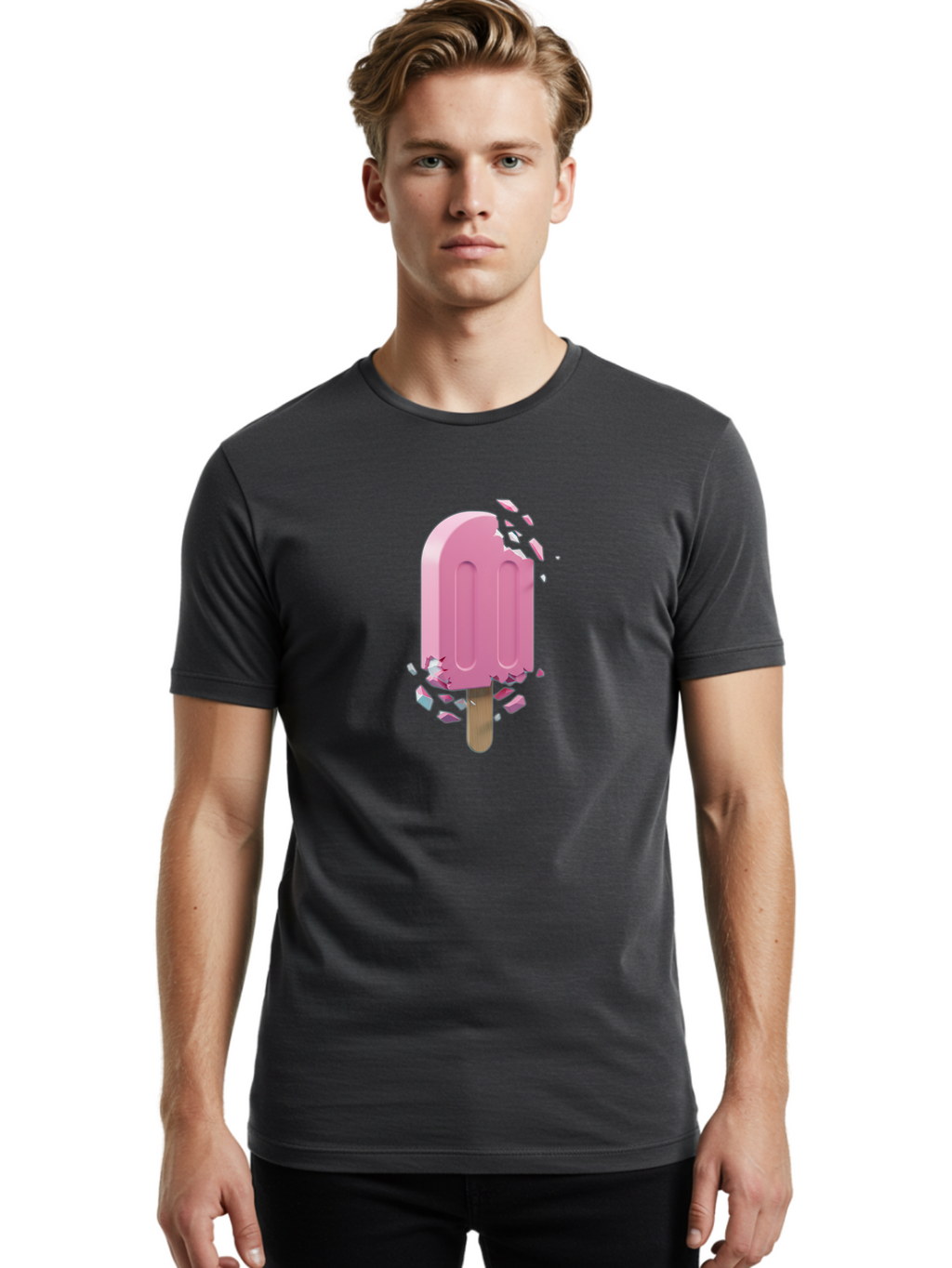 Pink-Popsicle-1 Men'S Graphic Tee, 100% Cotton, Comfortable Casual Summer Wear, Machine Washable, Vintage Camera, Old Camera, Antique Camera, Black Camera, Classic Photography, Photography Equipment, Nostalgic Device, Film Camera, Camera Art Bao750
