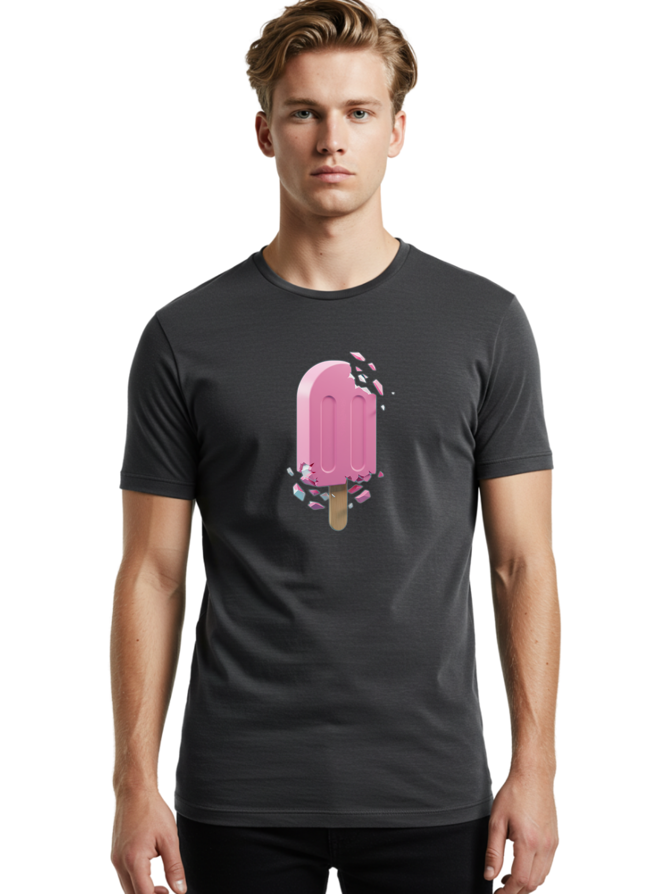 Pink-Popsicle-1 Men'S Graphic Tee, 100% Cotton, Comfortable Casual Summer Wear, Machine Washable, Vintage Camera, Old Camera, Antique Camera, Black Camera, Classic Photography, Photography Equipment, Nostalgic Device, Film Camera, Camera Art Bao750