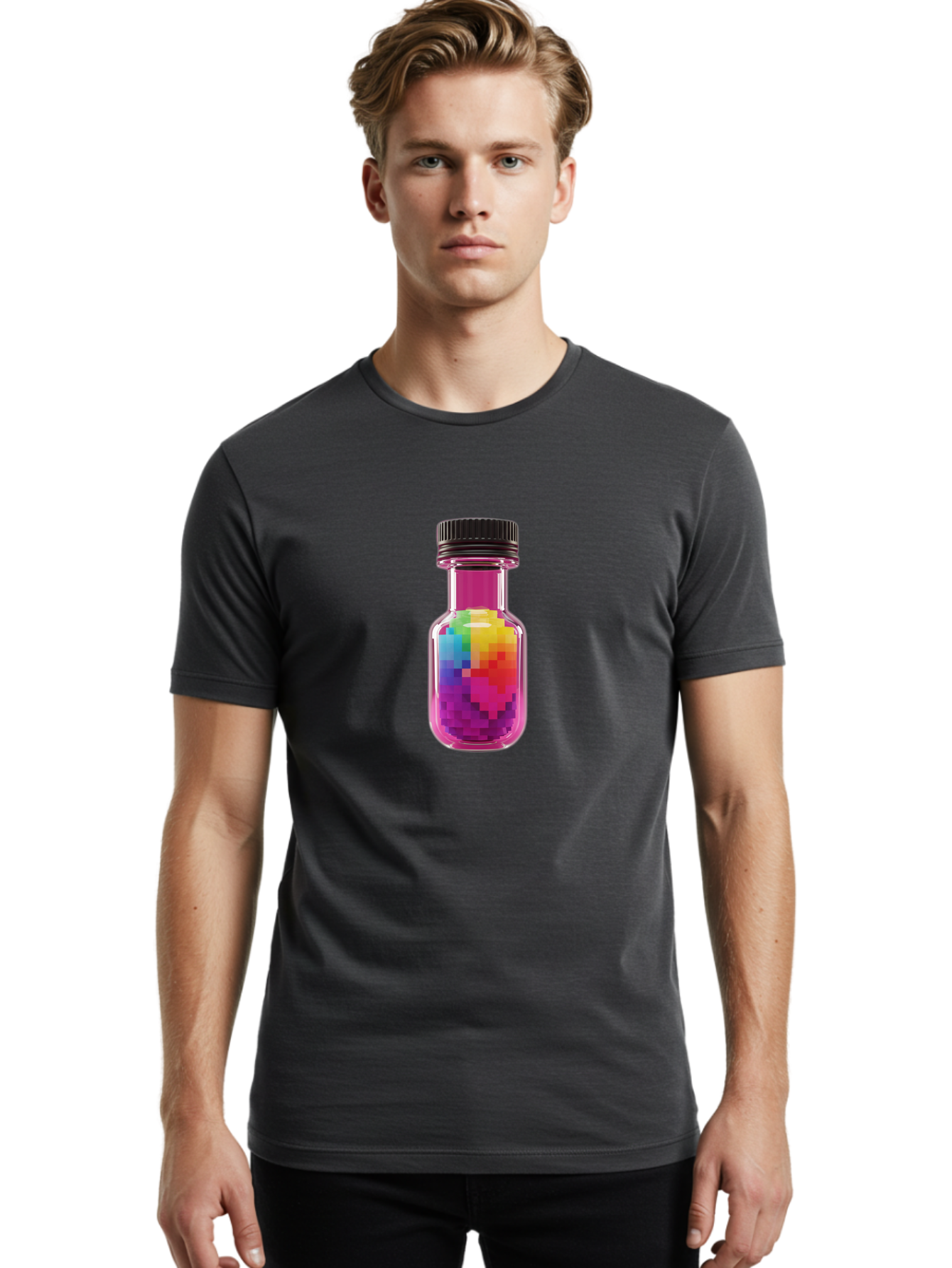Pixel-Potion Men'S Graphic Tee, 100% Cotton, Comfortable Casual Summer Wear, Machine Washable, Vintage Camera, Old Camera, Antique Camera, Black Camera, Classic Photography, Photography Equipment, Nostalgic Device, Film Camera, Camera Art Bao754