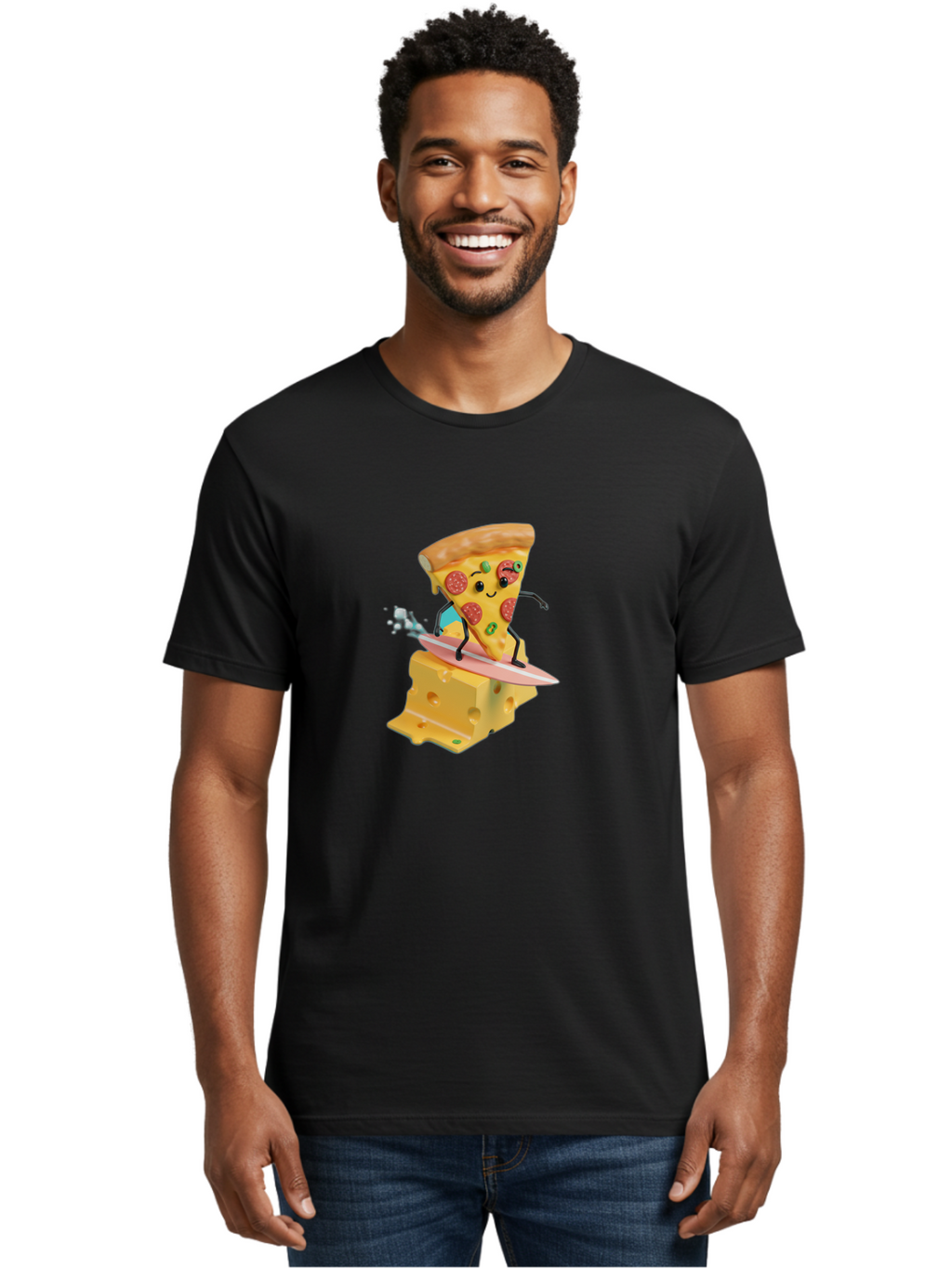 Pizza-Slice-Surfer Men'S Graphic Tee, 100% Cotton, Comfortable Casual Summer Wear, Machine Washable, Vintage Camera, Old Camera, Antique Camera, Black Camera, Classic Photography, Photography Equipment, Nostalgic Device, Film Camera, Bao756