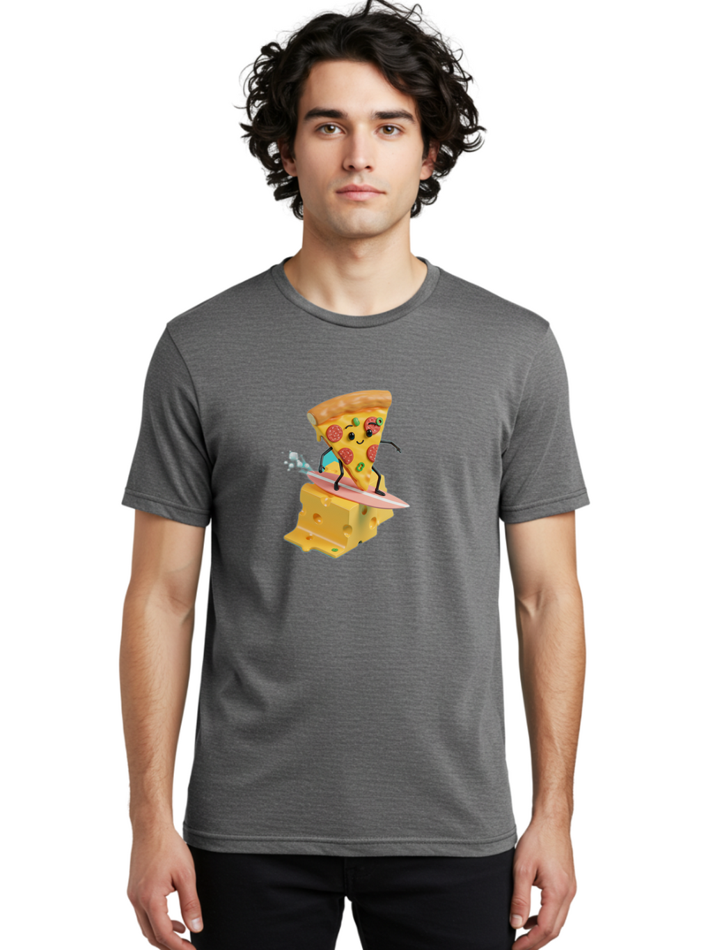 Pizza-Slice-Surfer Men'S Graphic Tee, 100% Cotton, Comfortable Casual Summer Wear, Machine Washable, Vintage Camera, Old Camera, Antique Camera, Black Camera, Classic Photography, Photography Equipment, Nostalgic Device, Film Camera, Bao756
