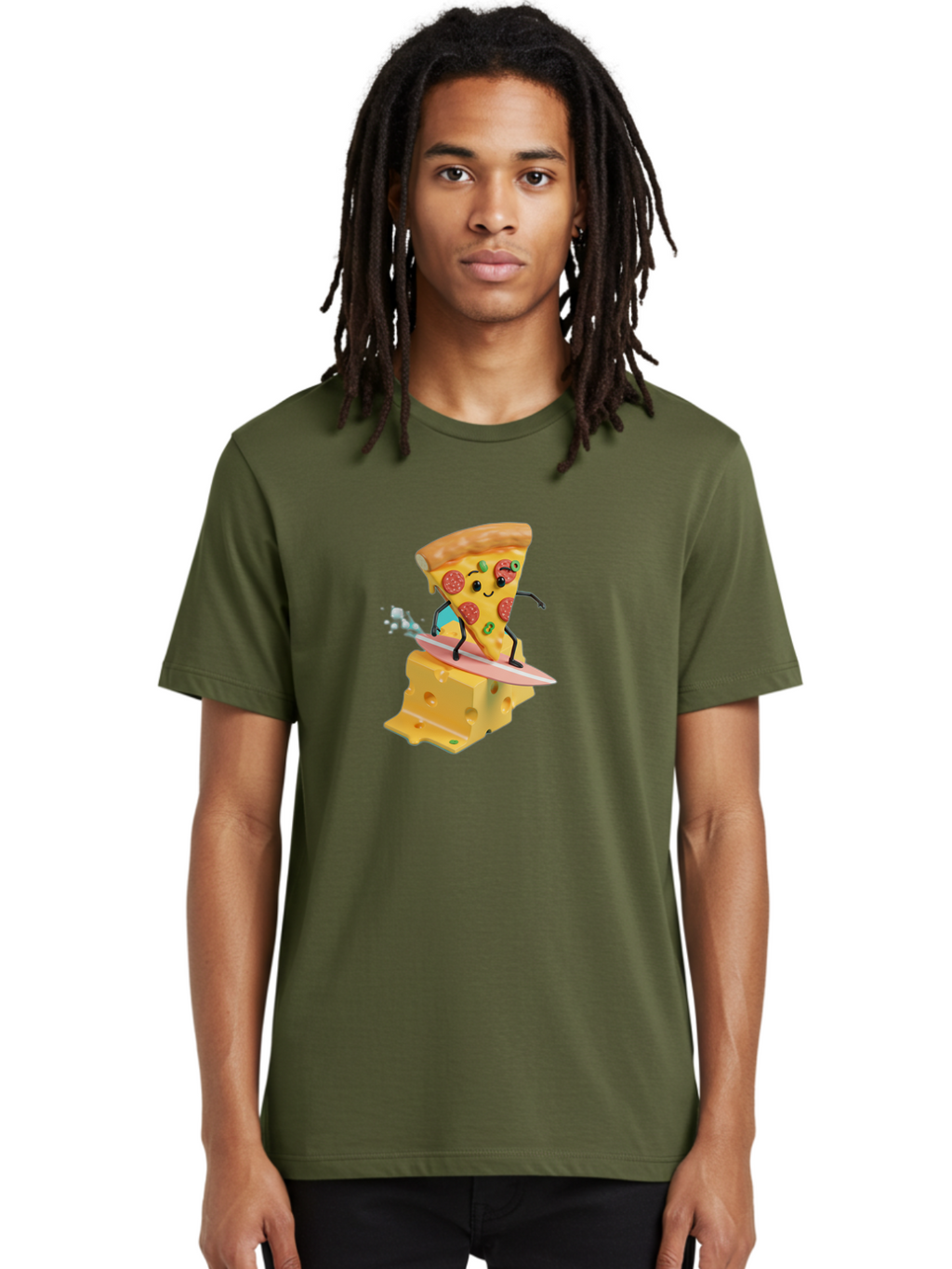 Pizza-Slice-Surfer Men'S Graphic Tee, 100% Cotton, Comfortable Casual Summer Wear, Machine Washable, Vintage Camera, Old Camera, Antique Camera, Black Camera, Classic Photography, Photography Equipment, Nostalgic Device, Film Camera, Bao756