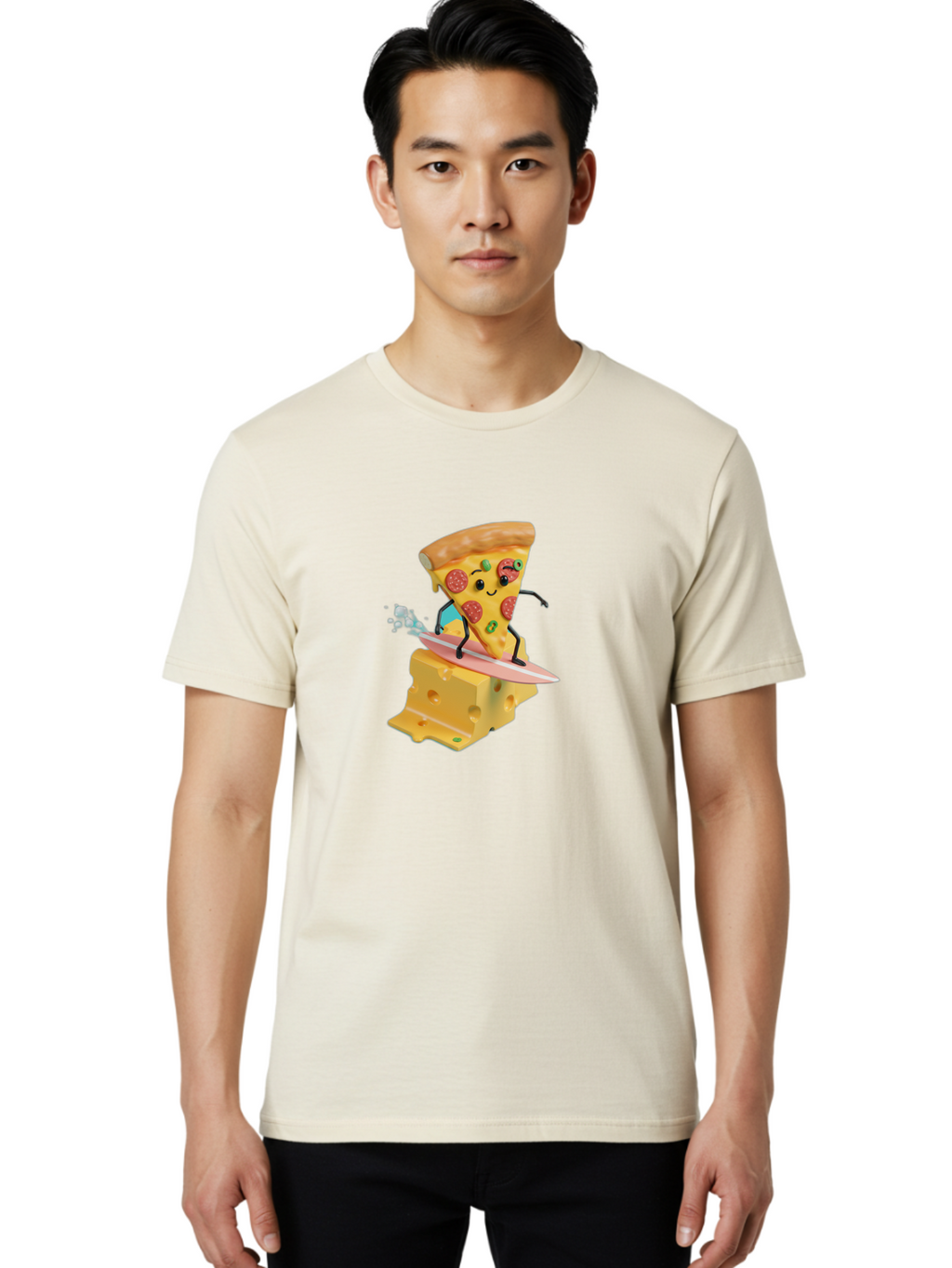 Pizza-Slice-Surfer Men'S Graphic Tee, 100% Cotton, Comfortable Casual Summer Wear, Machine Washable, Vintage Camera, Old Camera, Antique Camera, Black Camera, Classic Photography, Photography Equipment, Nostalgic Device, Film Camera, Bao756