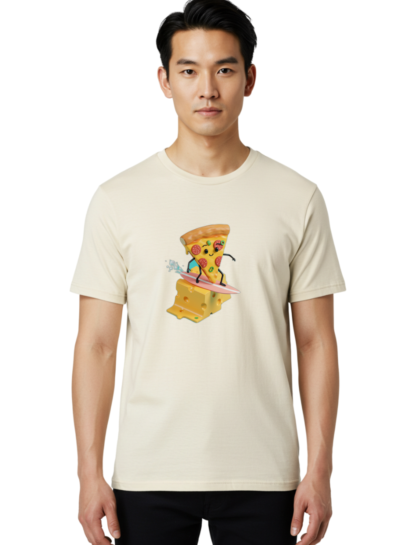 Pizza-Slice-Surfer Men'S Graphic Tee, 100% Cotton, Comfortable Casual Summer Wear, Machine Washable, Vintage Camera, Old Camera, Antique Camera, Black Camera, Classic Photography, Photography Equipment, Nostalgic Device, Film Camera, Bao756