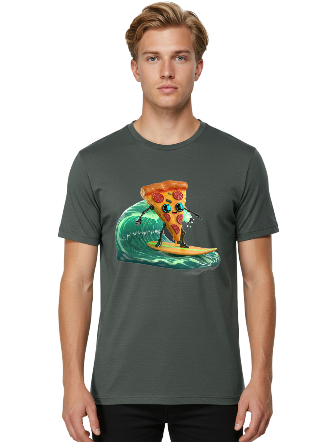 Pizza-Slice-Surfing Men'S Graphic Tee, 100% Cotton, Comfortable Casual Summer Wear, Machine Washable, Vintage Camera, Old Camera, Antique Camera, Black Camera, Classic Photography, Photography Equipment, Nostalgic Device, Film Camera, Bao757
