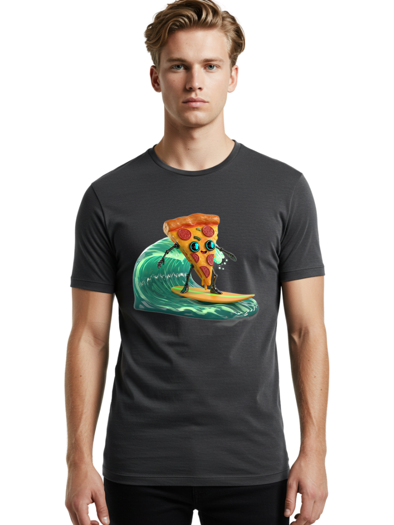 Pizza-Slice-Surfing Men'S Graphic Tee, 100% Cotton, Comfortable Casual Summer Wear, Machine Washable, Vintage Camera, Old Camera, Antique Camera, Black Camera, Classic Photography, Photography Equipment, Nostalgic Device, Film Camera, Bao757