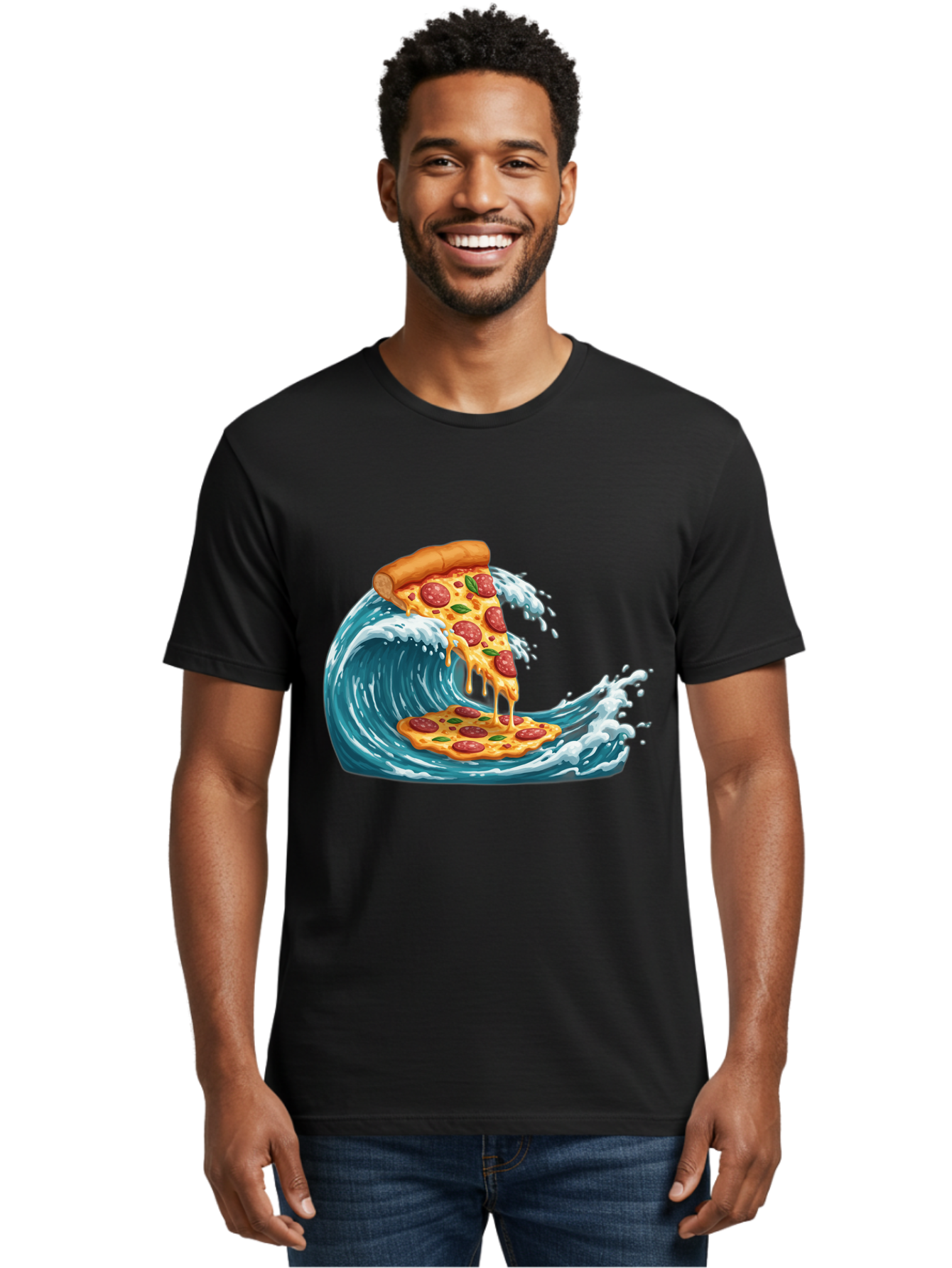 Pizza-Surfing-Wave Men'S Graphic Tee, 100% Cotton, Comfortable Casual Summer Wear, Machine Washable, Vintage Camera, Old Camera, Antique Camera, Black Camera, Classic Photography, Photography Equipment, Nostalgic Device, Film Camera, Bao759