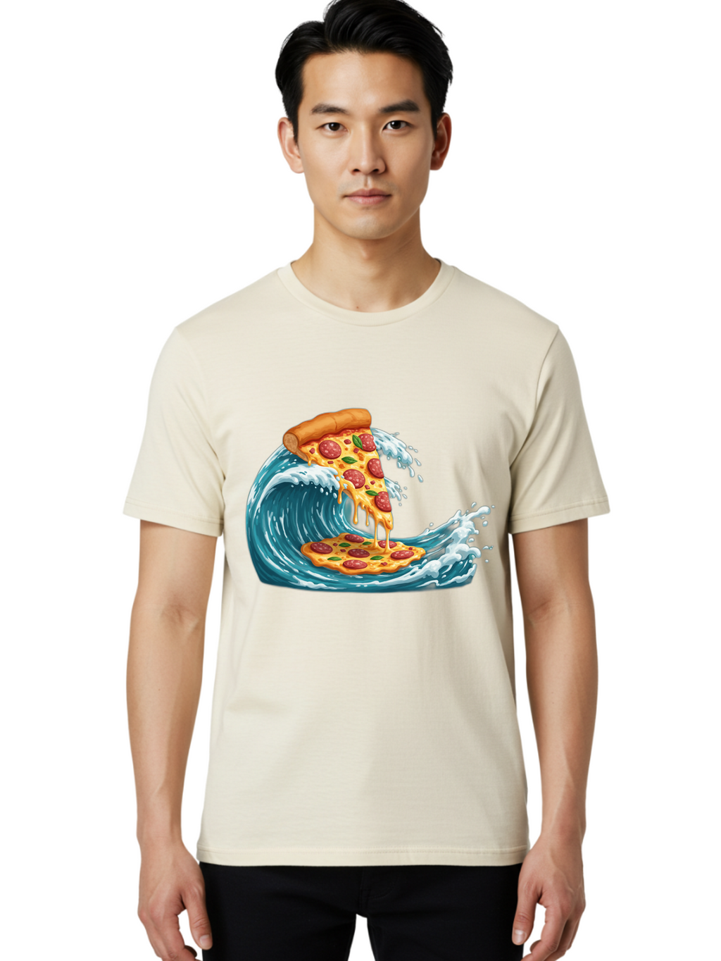 Pizza-Surfing-Wave Men'S Graphic Tee, 100% Cotton, Comfortable Casual Summer Wear, Machine Washable, Vintage Camera, Old Camera, Antique Camera, Black Camera, Classic Photography, Photography Equipment, Nostalgic Device, Film Camera, Bao759